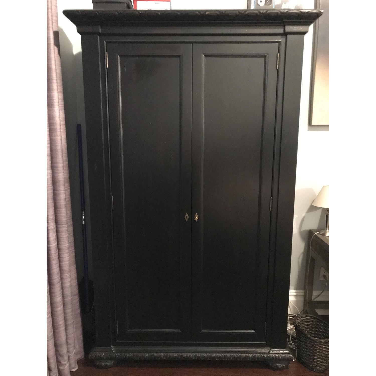 Restoration Hardware Black French Empire Armoire - image-7