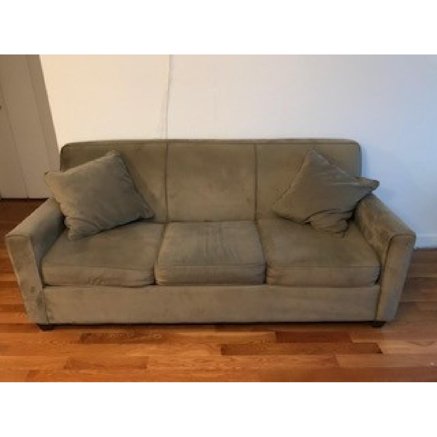 Raymour & Flanigan Microsuede Sofa - image-1