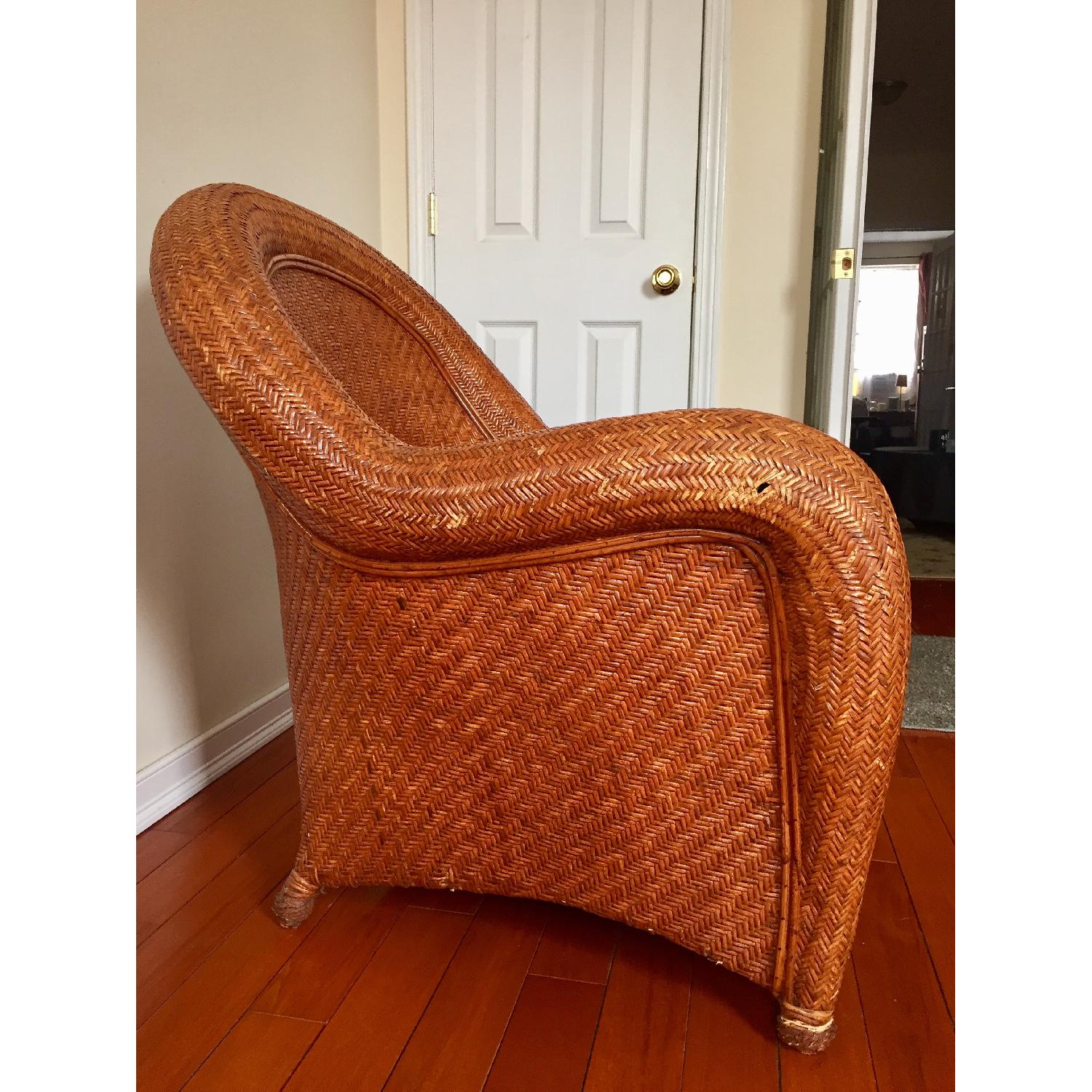 Wicker Chair & Ottoman - image-2