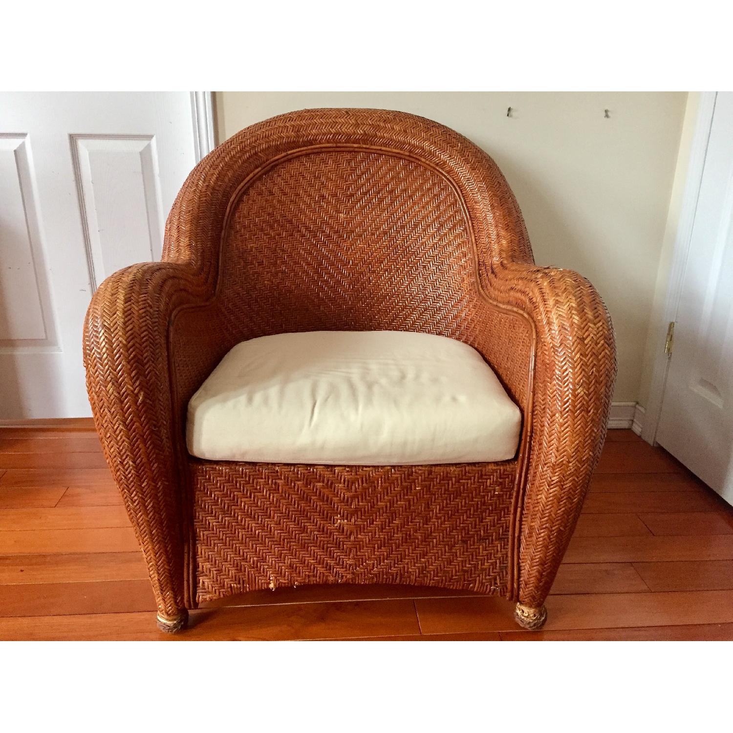 Wicker Chair & Ottoman - image-3