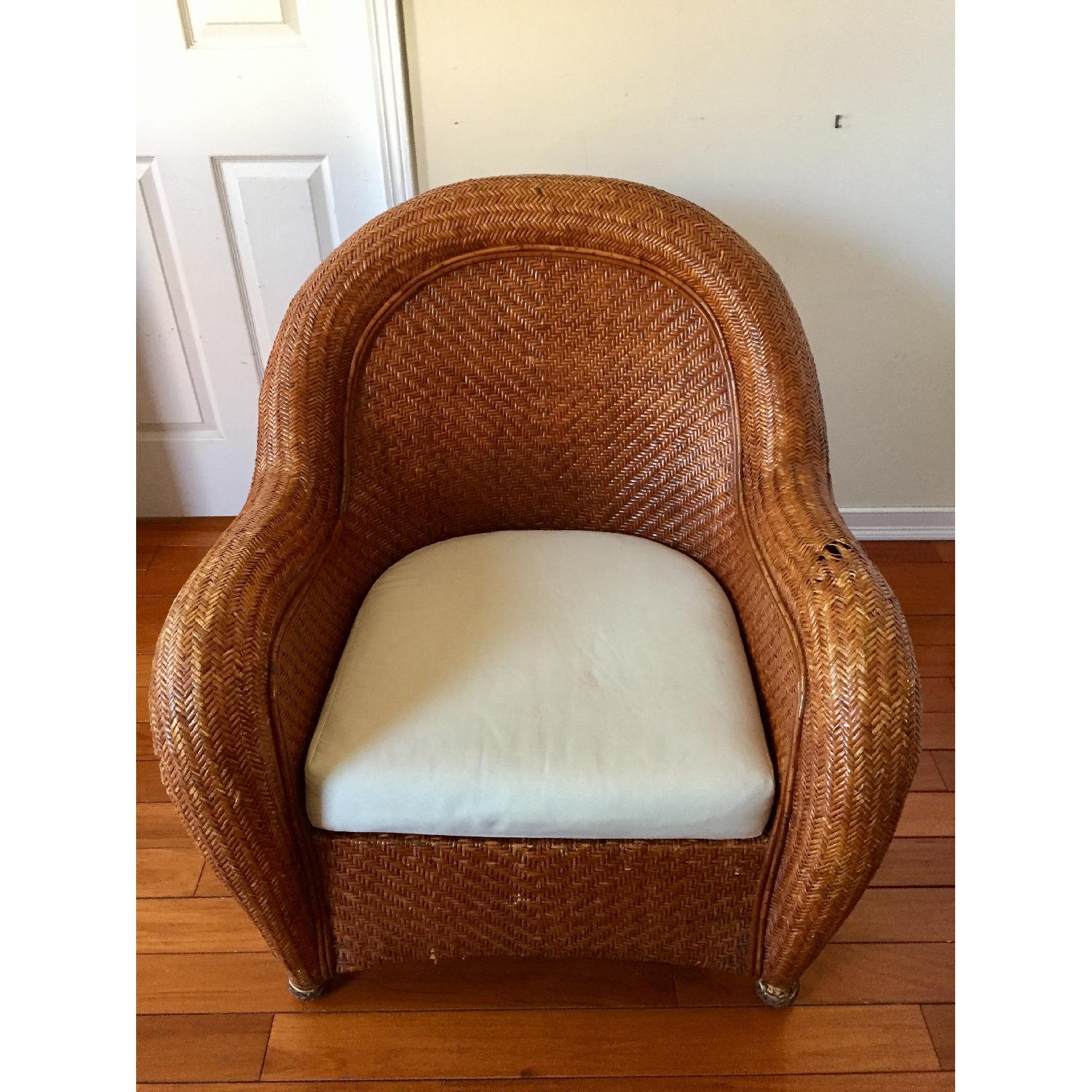 Wicker Chair & Ottoman - image-4