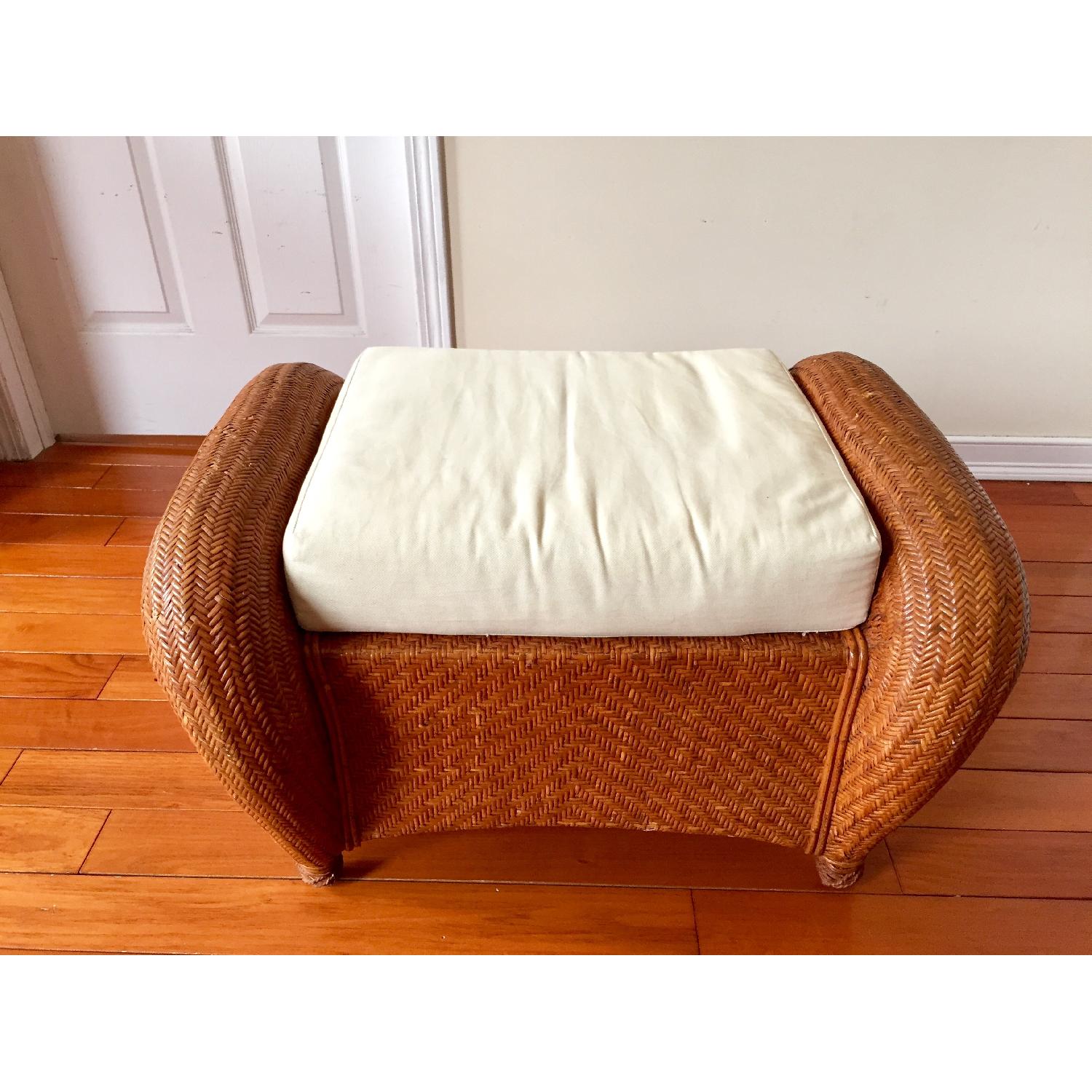 Wicker Chair & Ottoman - image-9