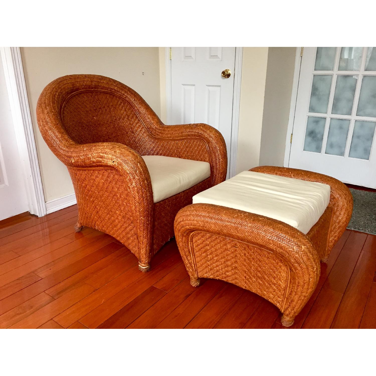 Wicker Chair & Ottoman - image-12