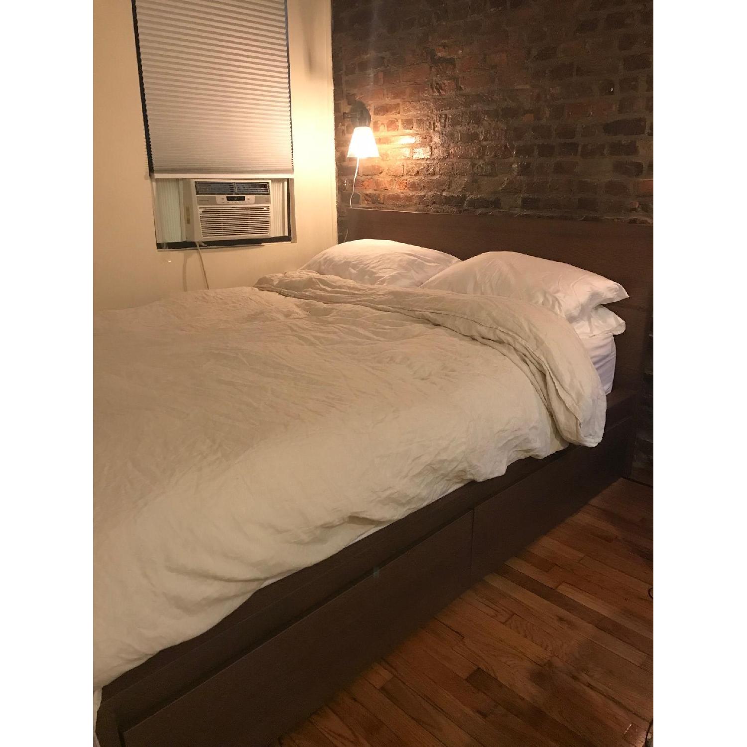 Ikea Malm High Bed Frame W 4 Storage Drawers Aptdeco
