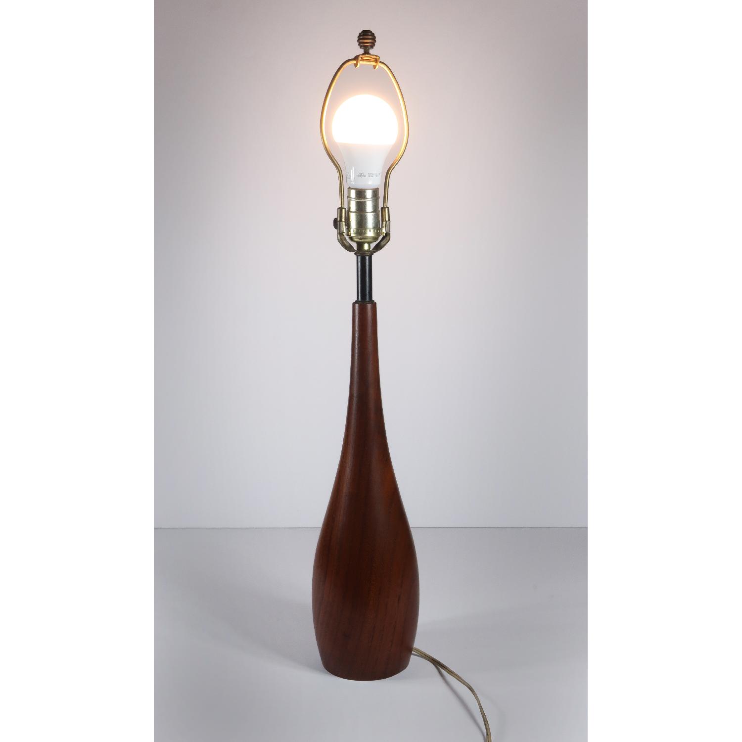 Danish Modern Turned Teak Table Lamp - image-2