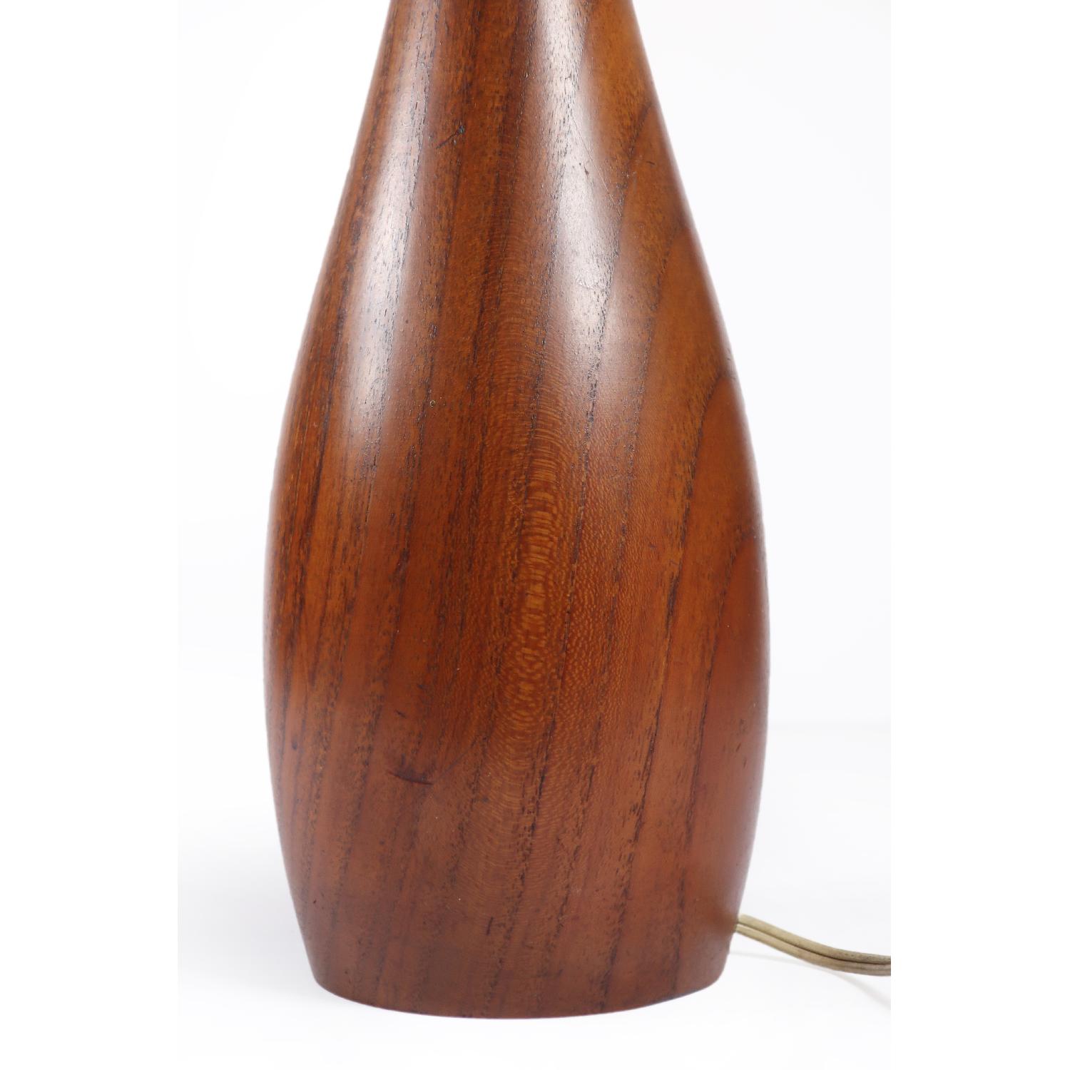 Danish Modern Turned Teak Table Lamp - image-3