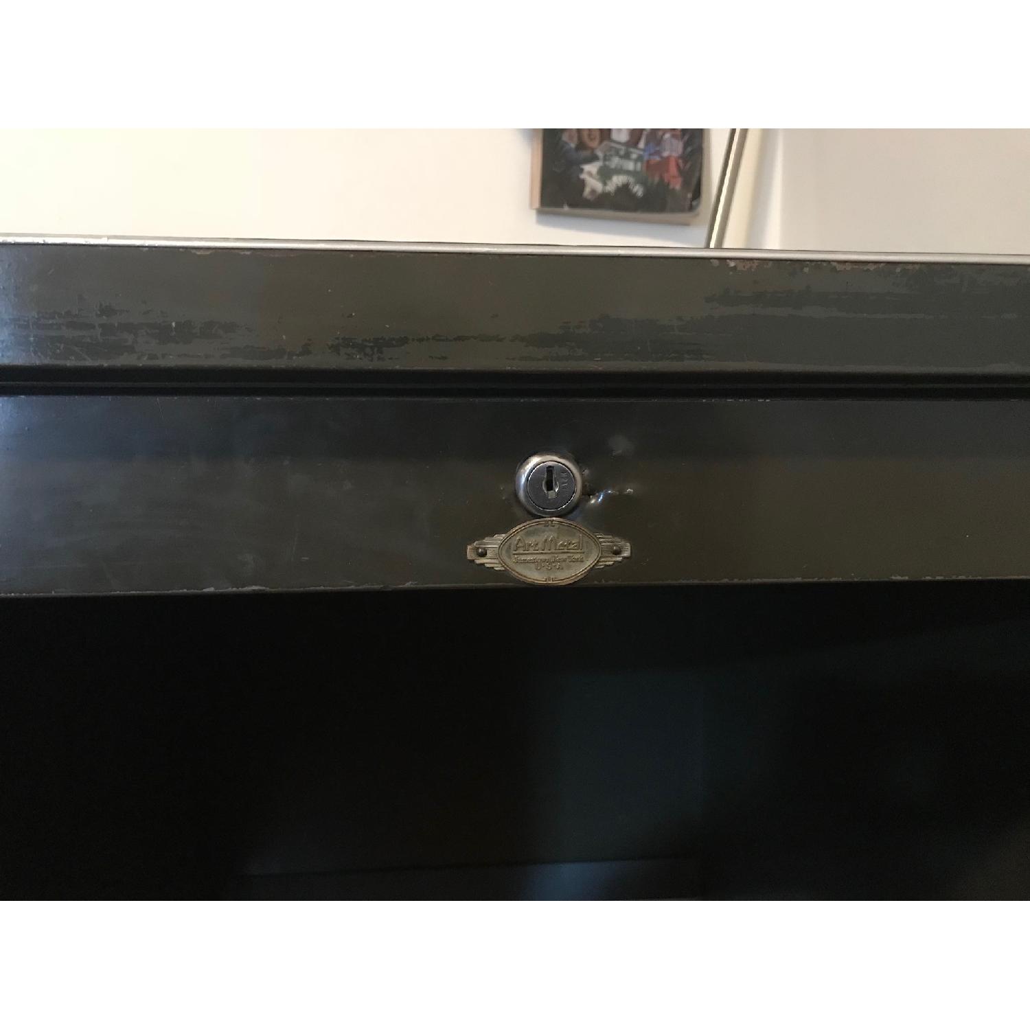 Vintage Mid Century Steel Green Tanker Industrial Desk - image-3