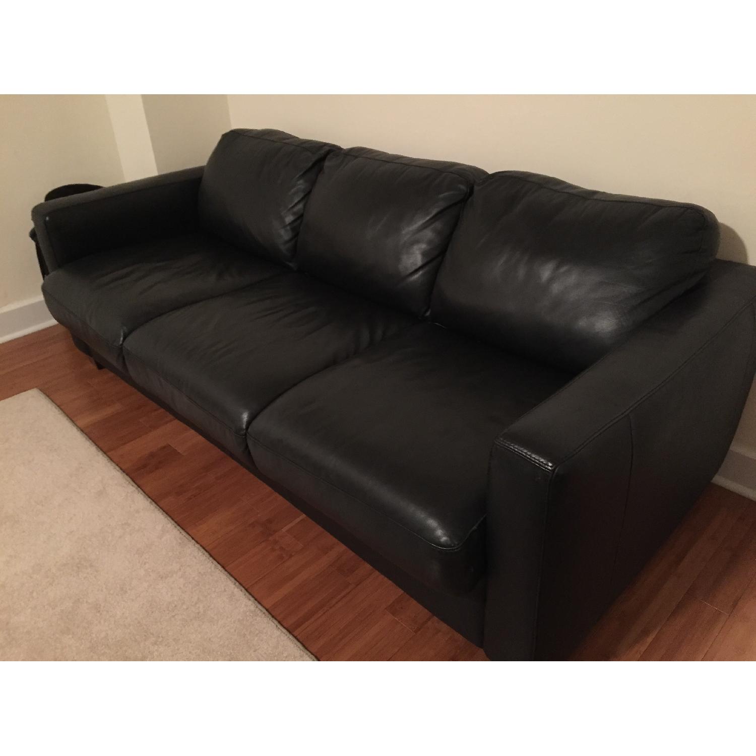 Black Leather Sleeper Sofa - image-3