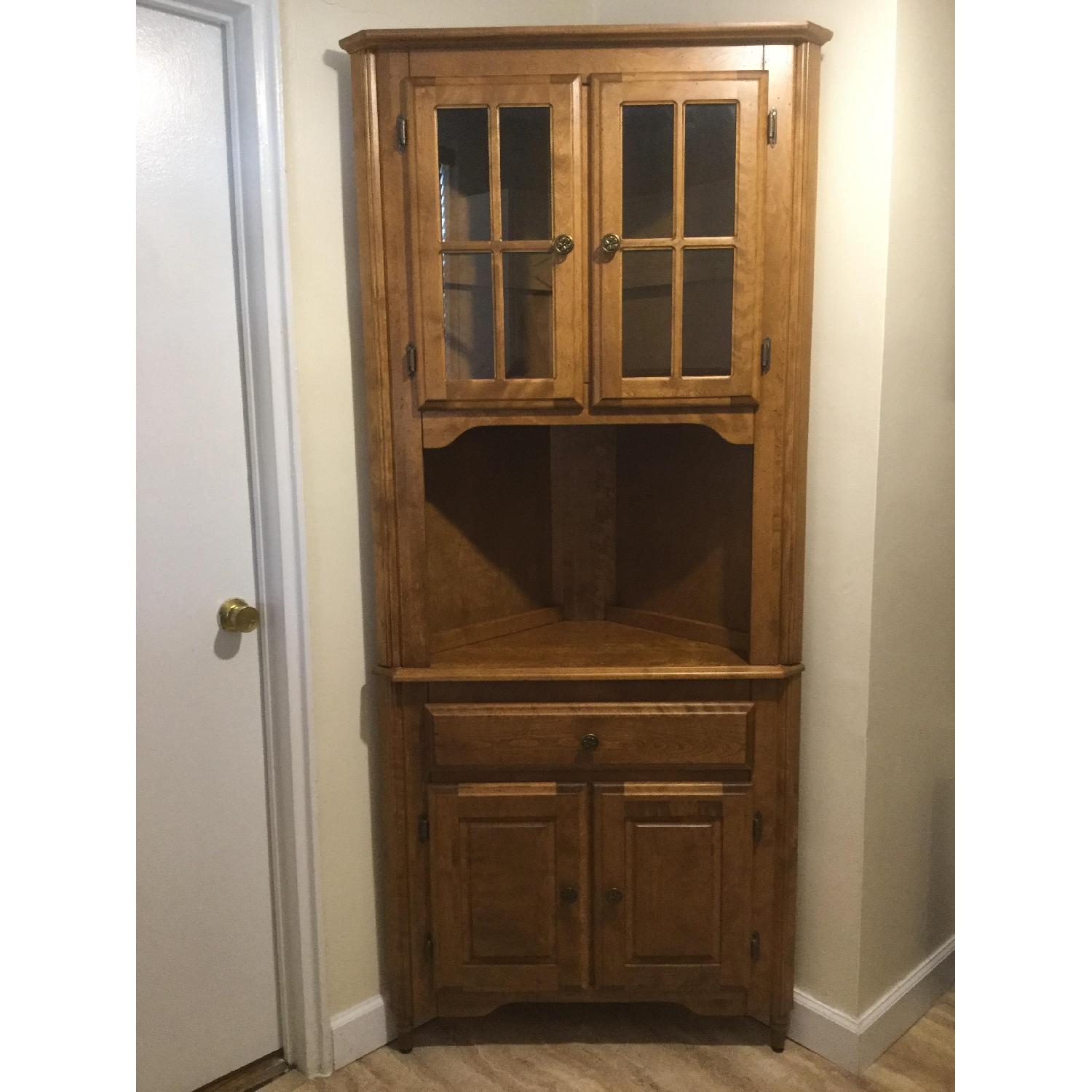 Canadel Solid Birch Corner Hutch - image-0