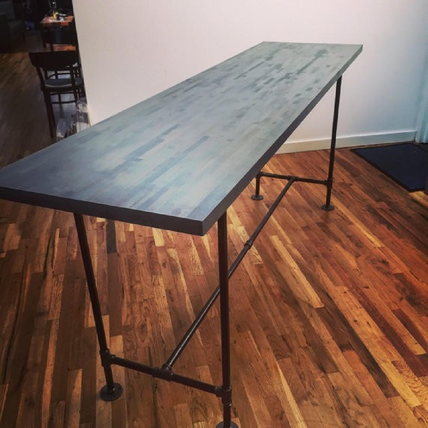 Minimal Maple Butcher Block Pipe Standing Desk - image-2