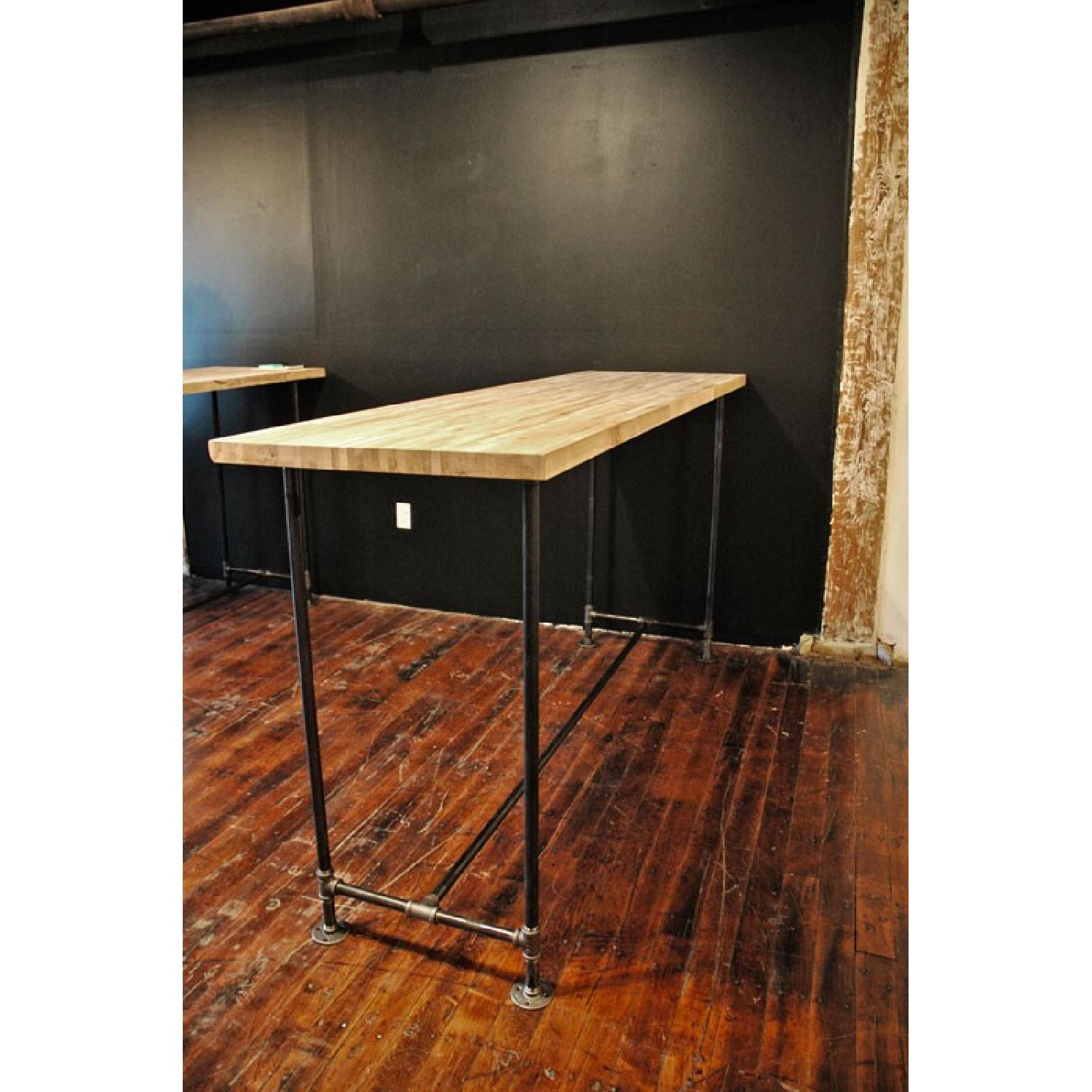 Minimal Maple Butcher Block Pipe Standing Desk - image-4