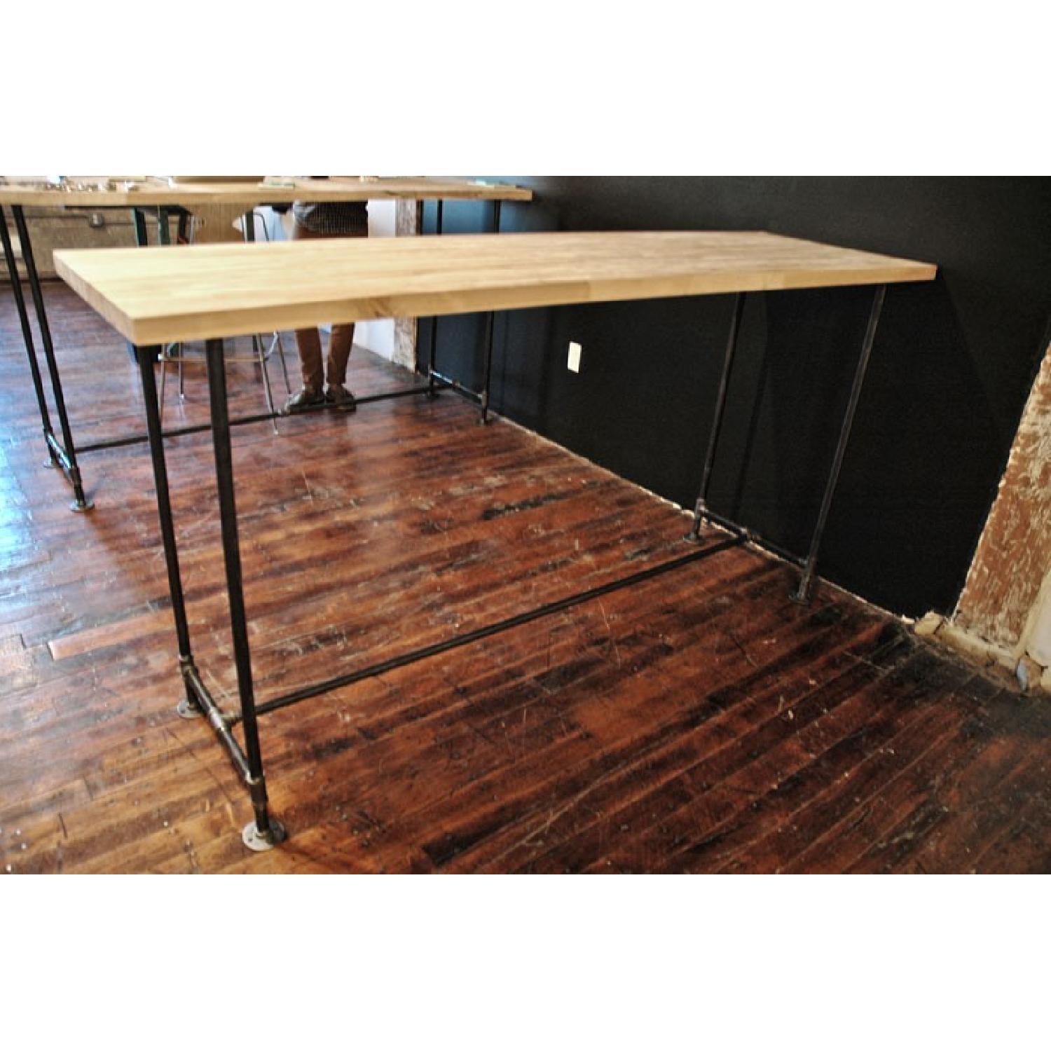 Minimal Maple Butcher Block Pipe Standing Desk - image-5
