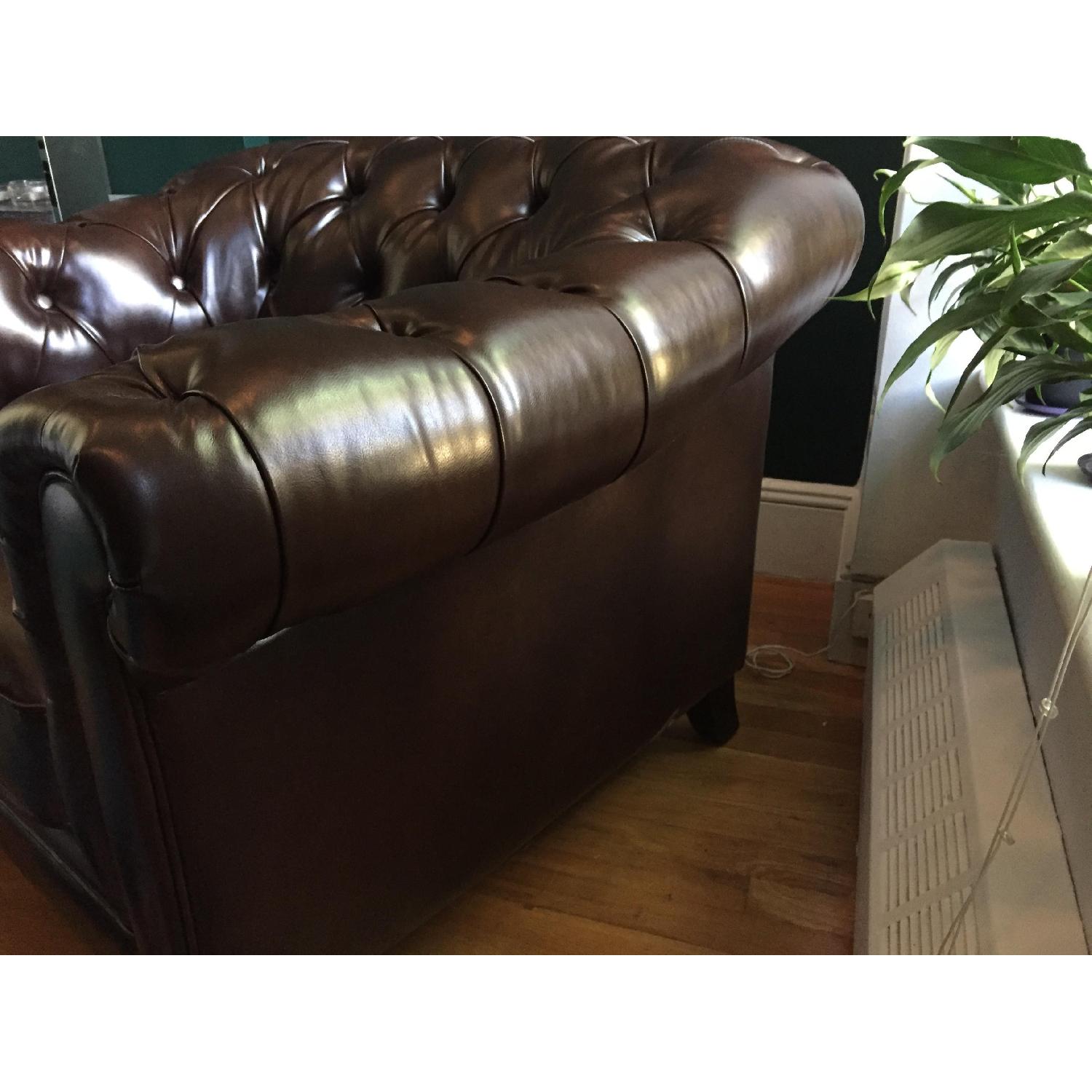 Pier 1 Kaede Walnut Brown Chesterfield Armchair - image-2