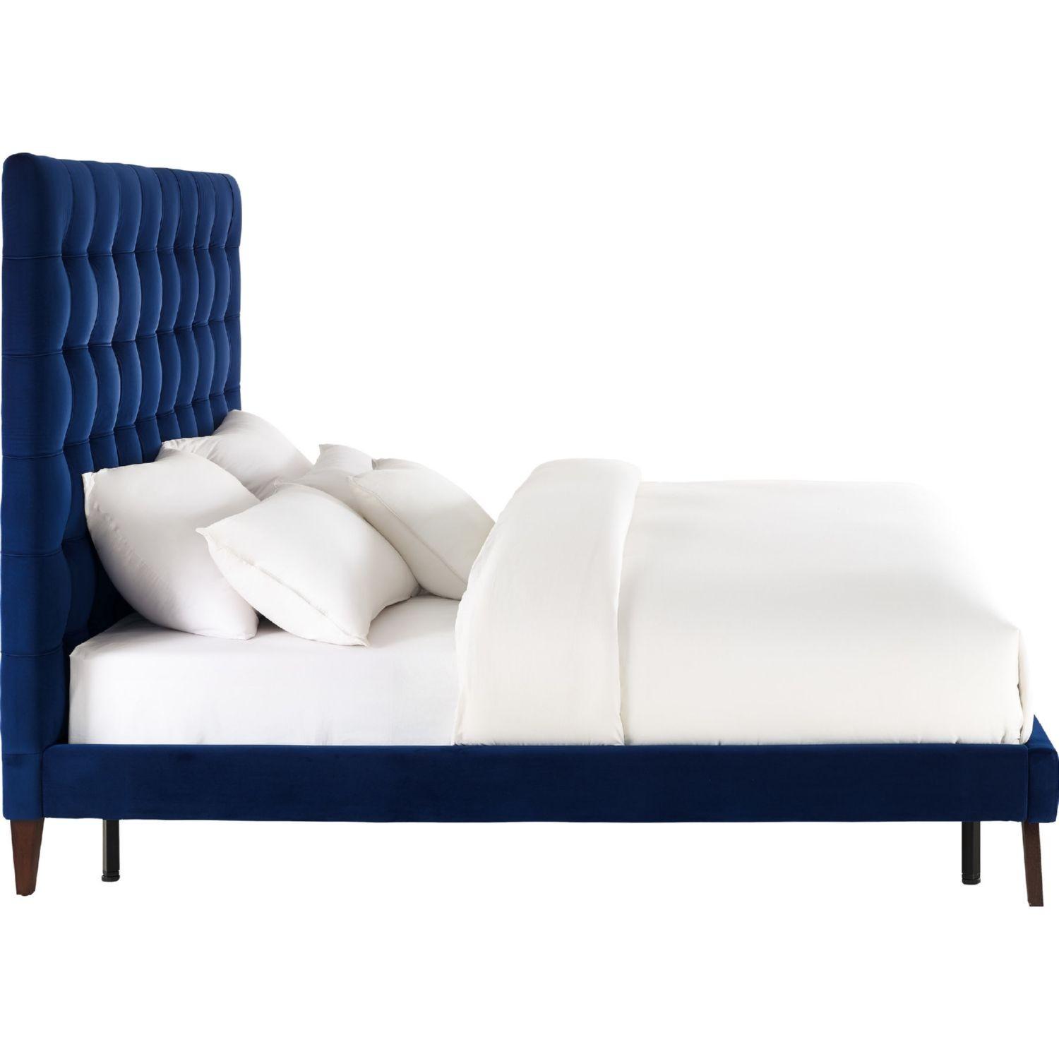 TOV Eden Queen Navy Velvet Bed - image-2
