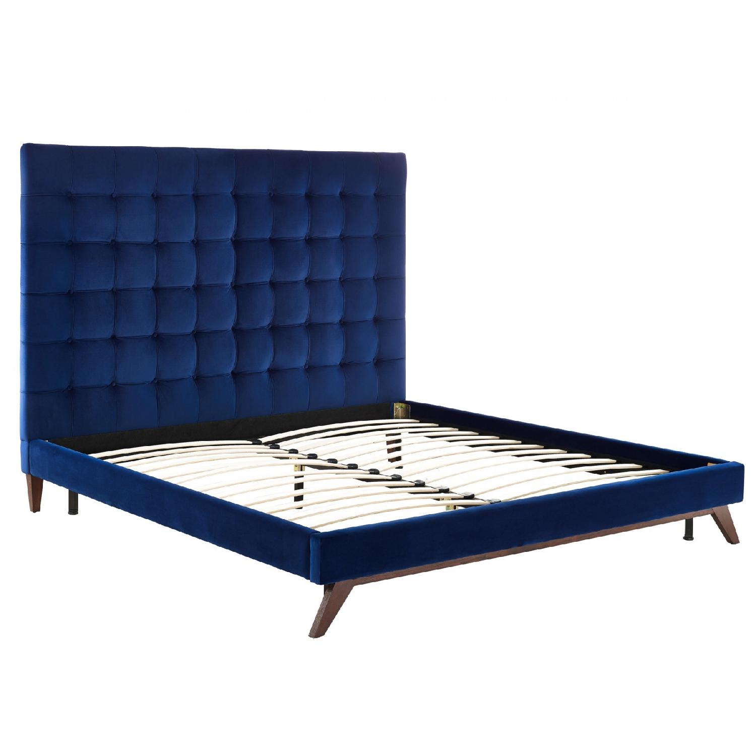 TOV Eden Queen Navy Velvet Bed - image-3