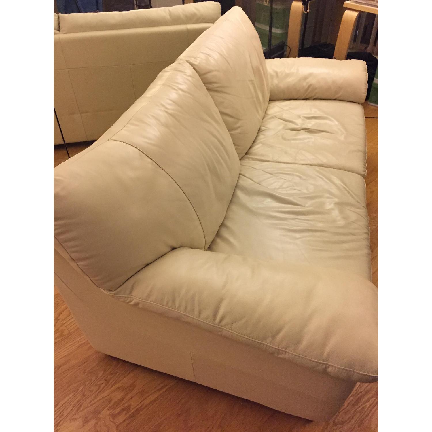 Ikea Timsfors Beige Leather Sofa - image-3