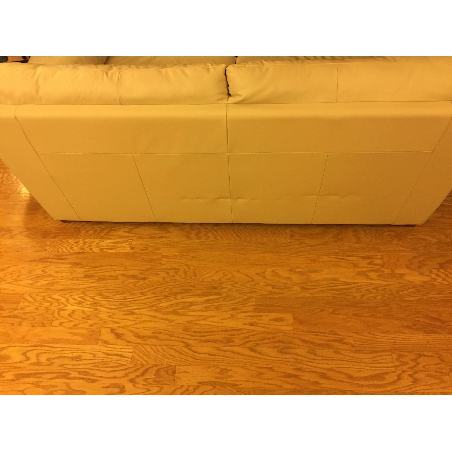 Ikea Timsfors Beige Leather Sofa - image-5