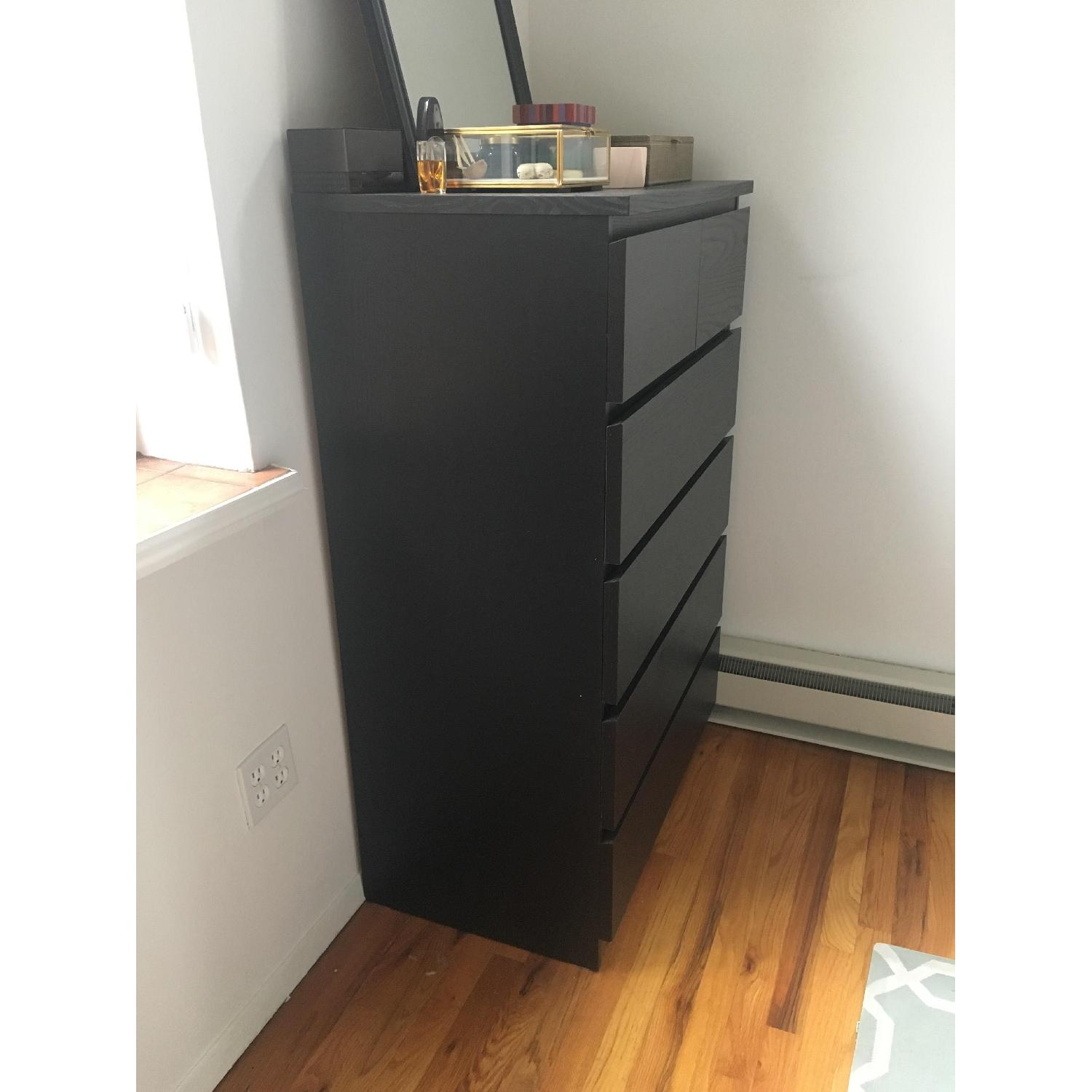 Ikea Malm 6 Drawer Black Dresser - image-2