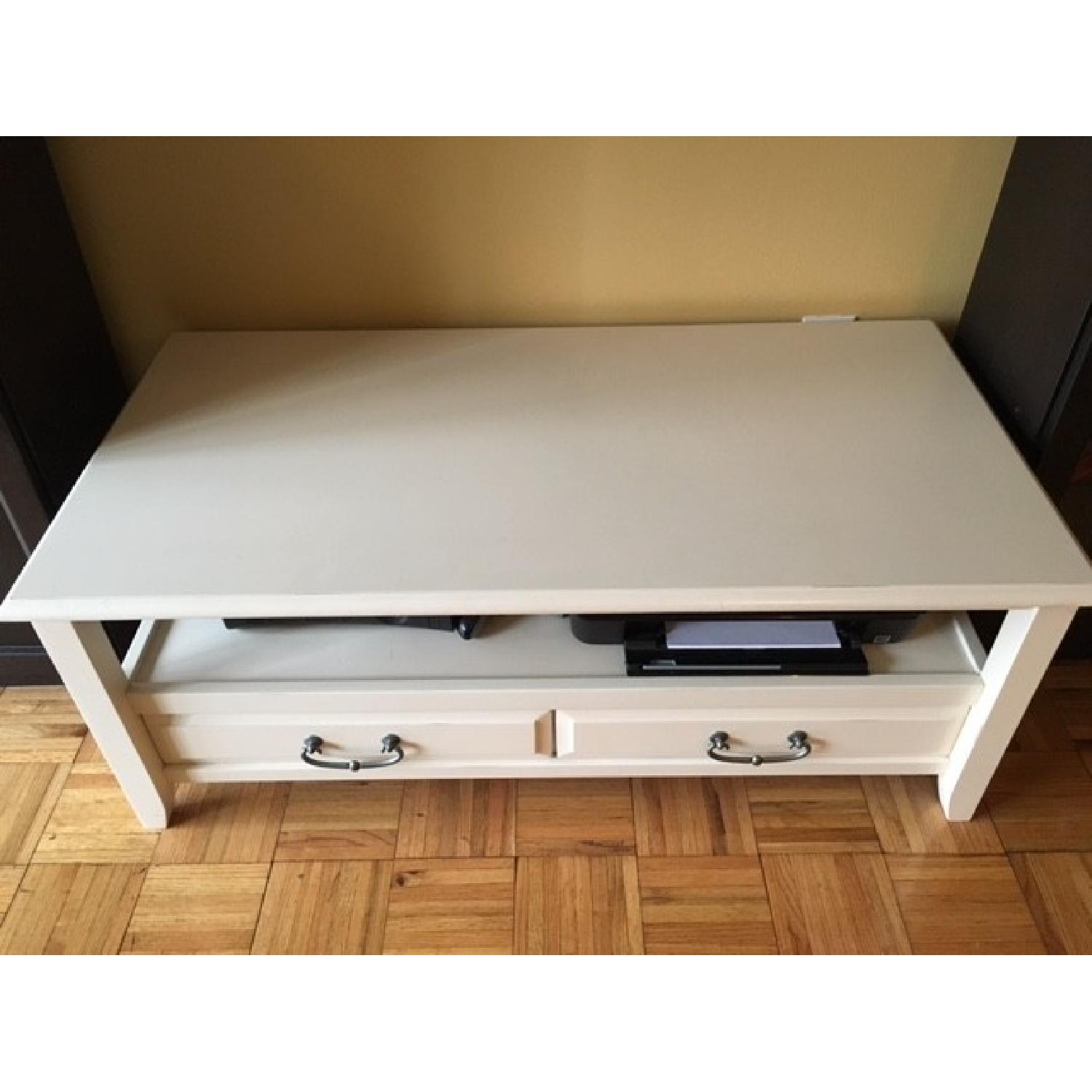 Pier 1 Antique White Coffee Table w/ Pull Handles - image-2