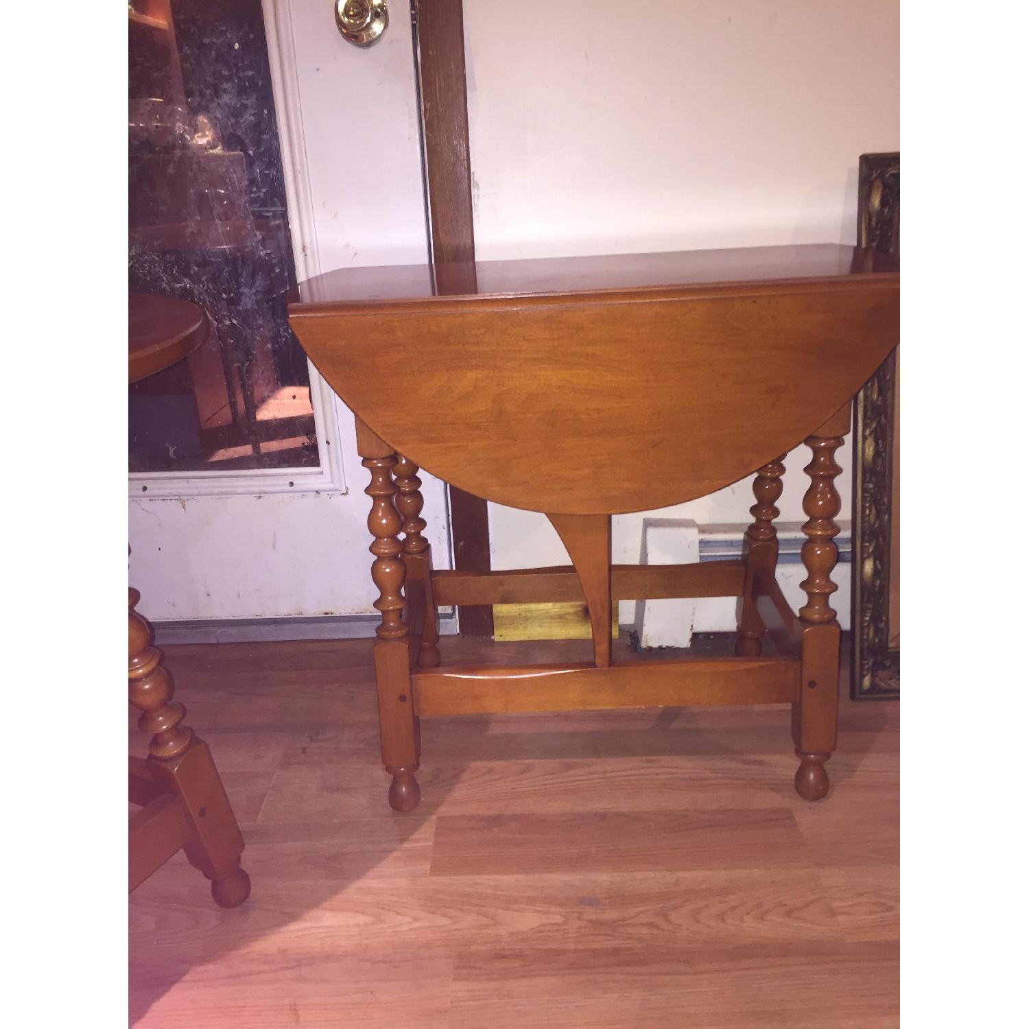 Whitney Bros Vintage Maple Butterfly Drop Leaf Table - image-3