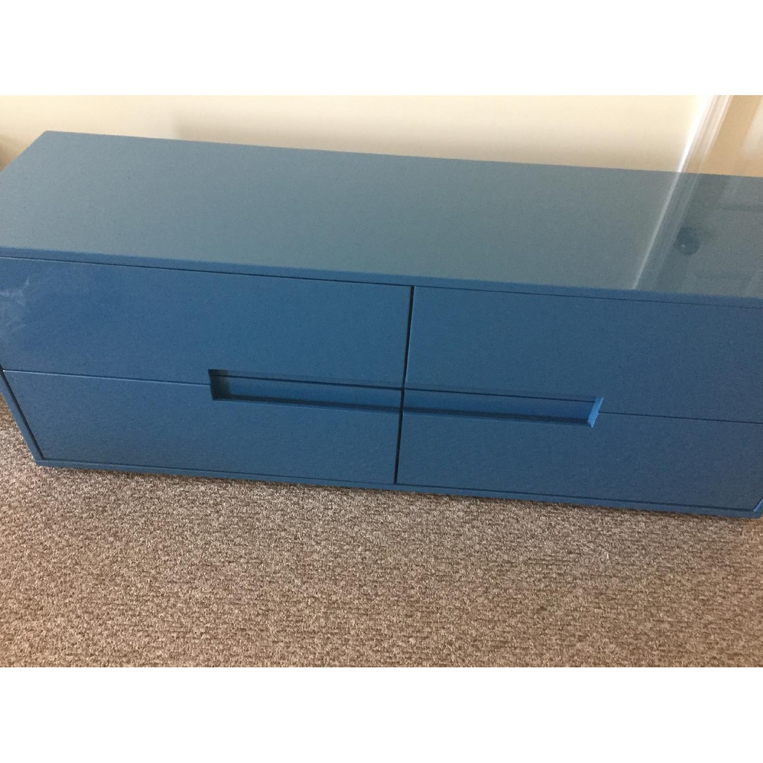 CB2 Latitude Slate Blue Low Dresser - AptDeco CB2 Latitude Slate Blue Low Dresser - AptDeco