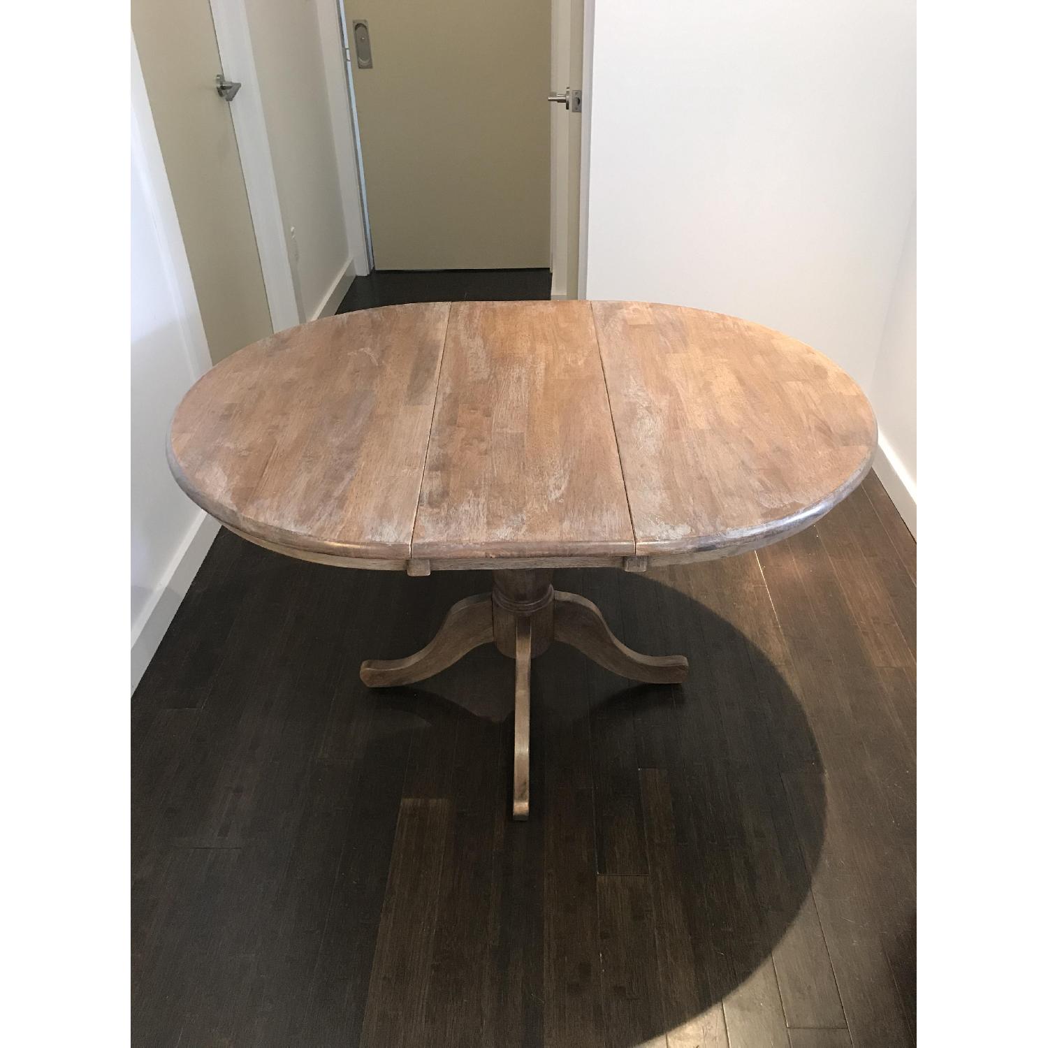 Distressed Wood Pedestal Table - image-4