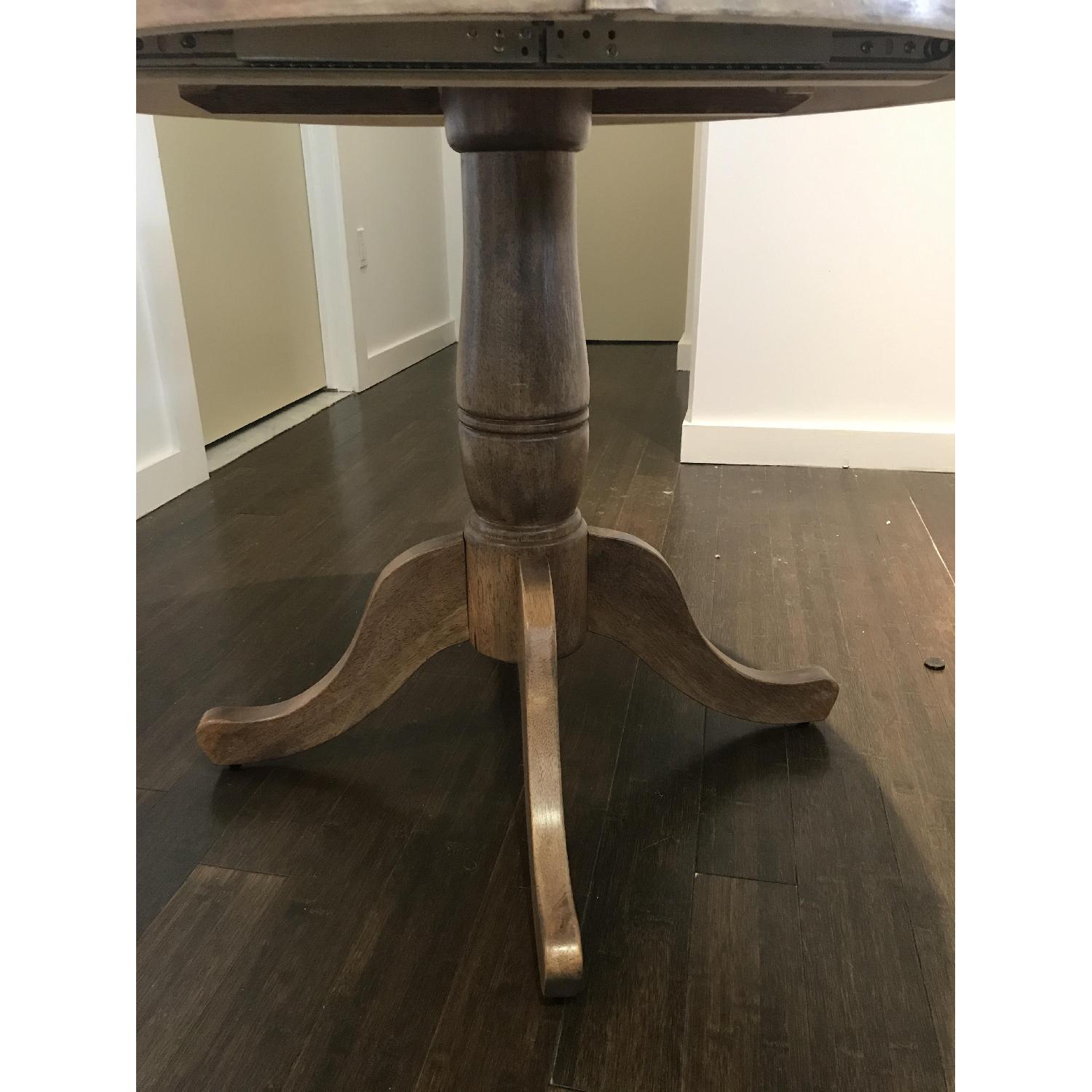 Distressed Wood Pedestal Table - image-5