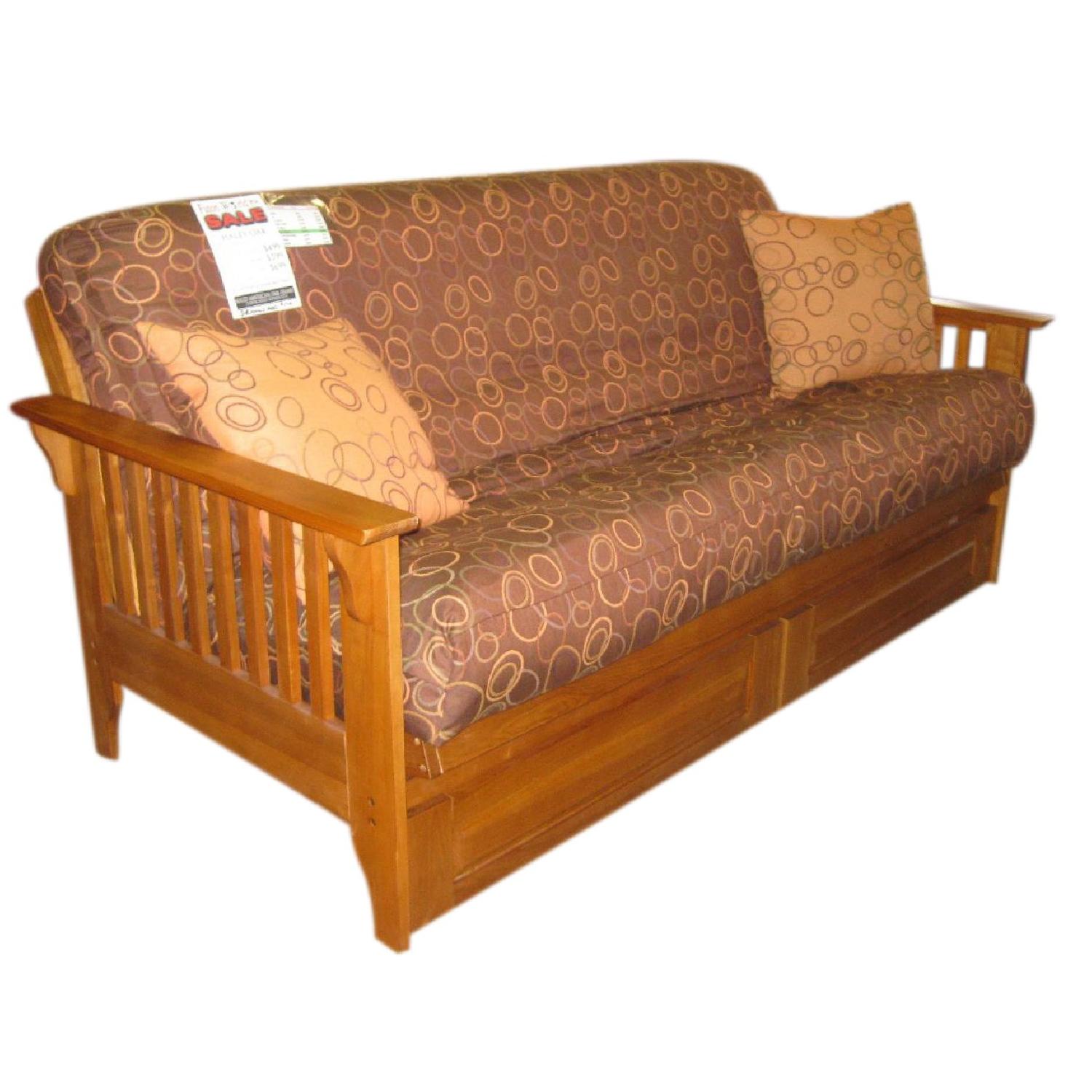 Futon World Mission Style Cherrywood Full Size Futon AptDeco