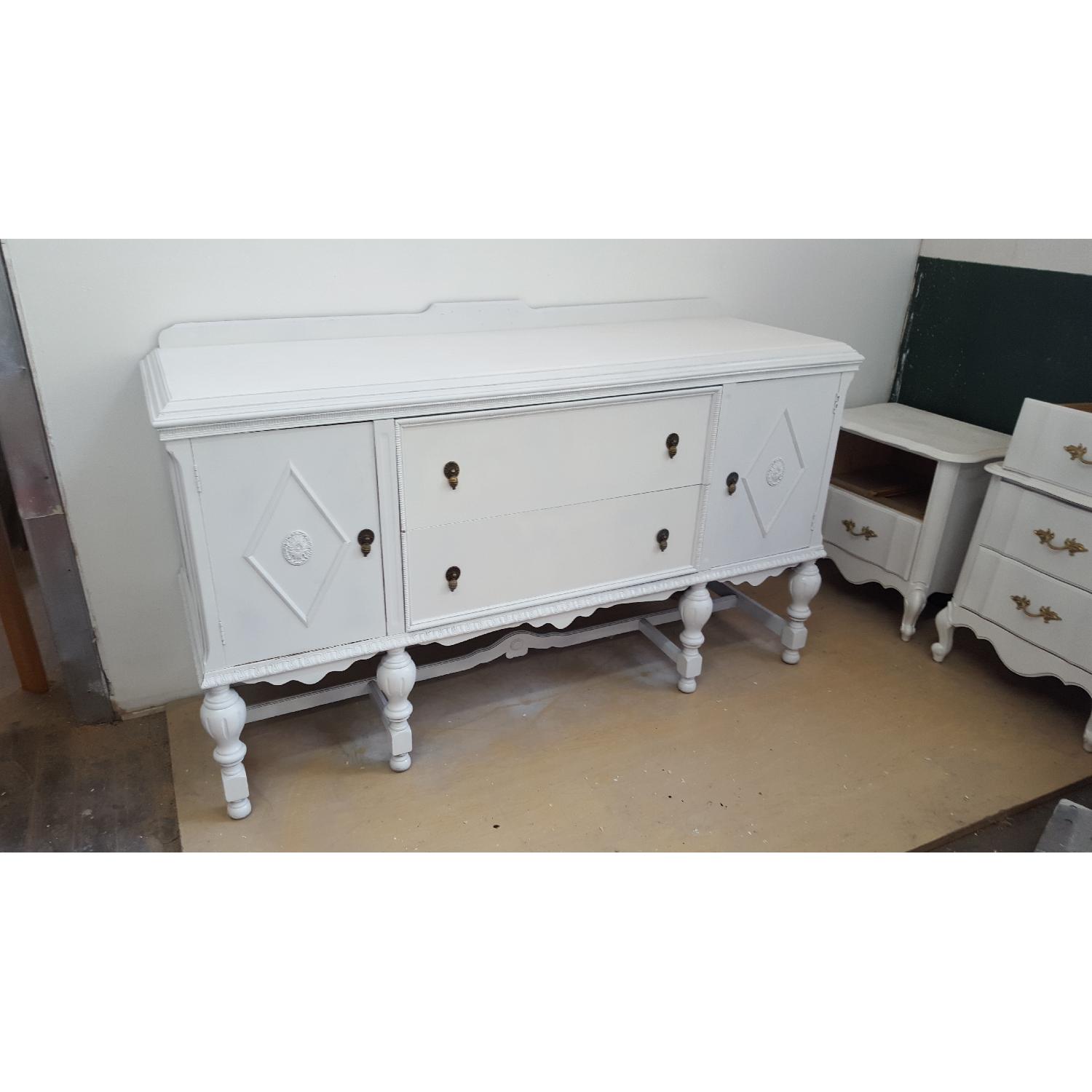 Antique White Lacquer Sideboard/ Buffet AptDeco