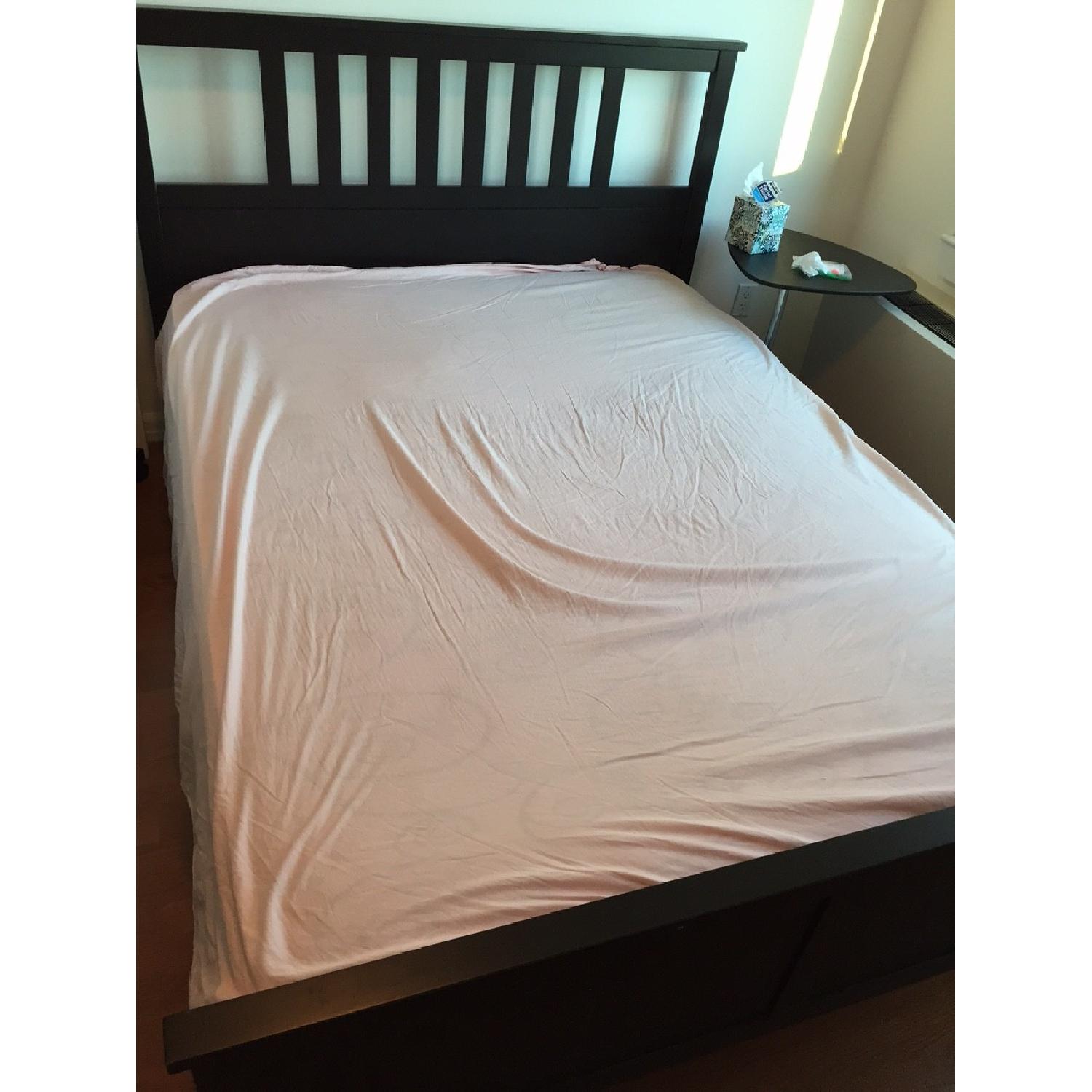 Ikea Hemnes Queen Size Bed Frame w/ Slatted Bed Base AptDeco