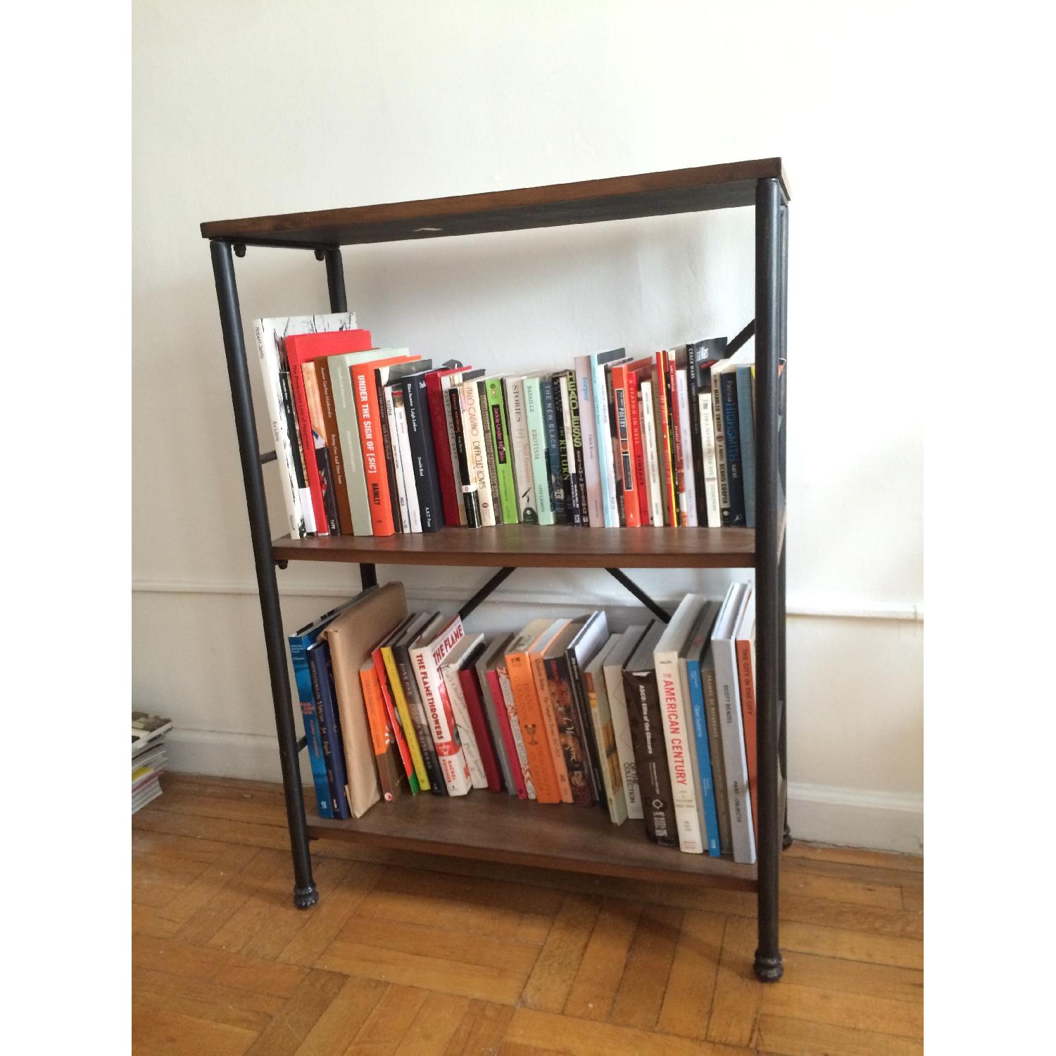 Target 2 Shelf Wood & Iron Bookcase - image-1