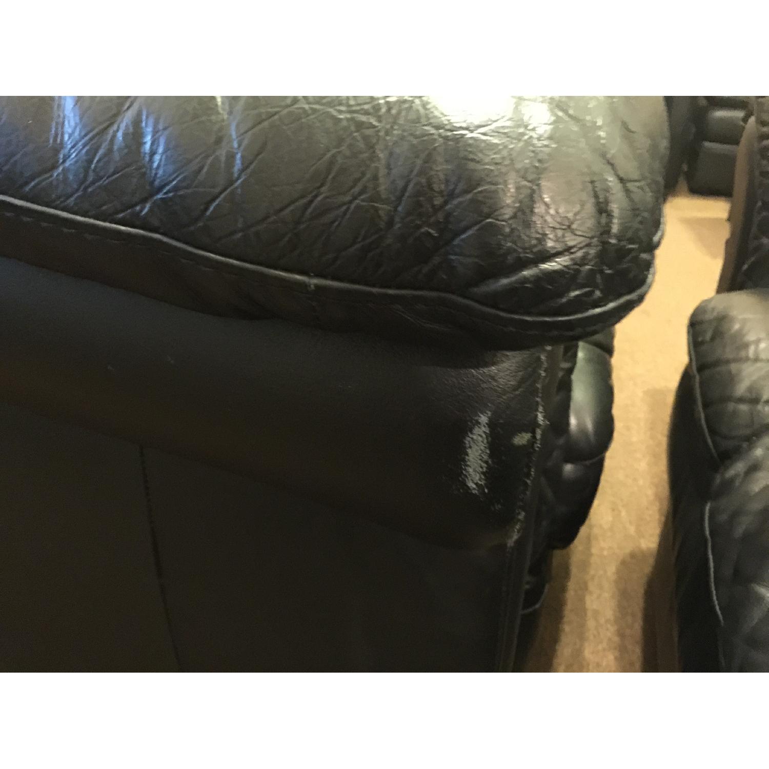 Bob's Black Leather Armchair w/ Ottoman - image-8