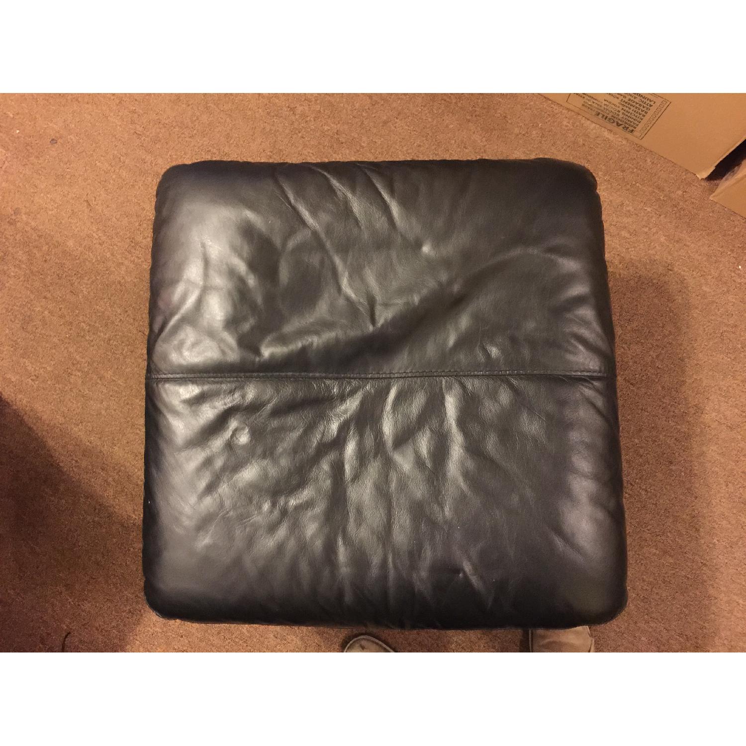 Bob's Black Leather Armchair w/ Ottoman - image-10