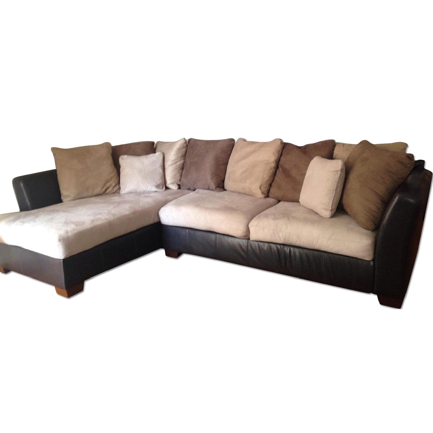 Microfiber Sectional Couch - image-0