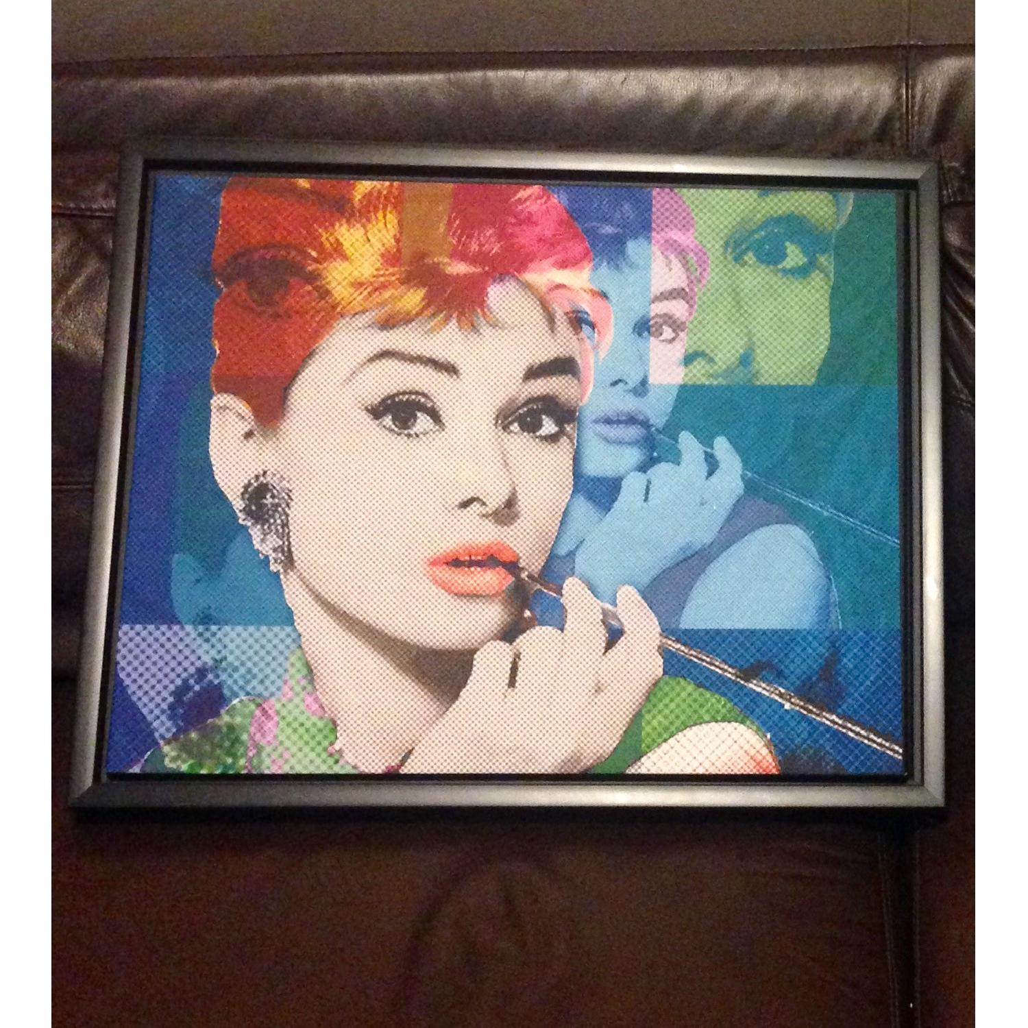 Andy Warhol Style Audrey Hepburn Paintings - Pair - image-1