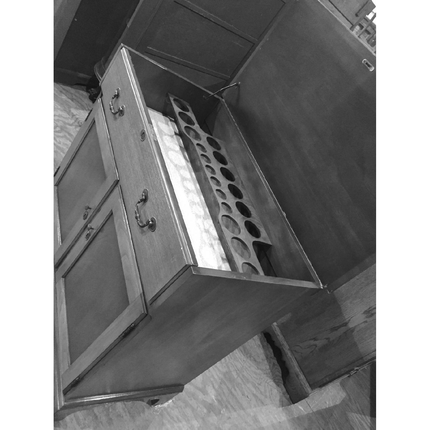 Vintage Mahogany Rolling Wine Bar Cabinet - image-2