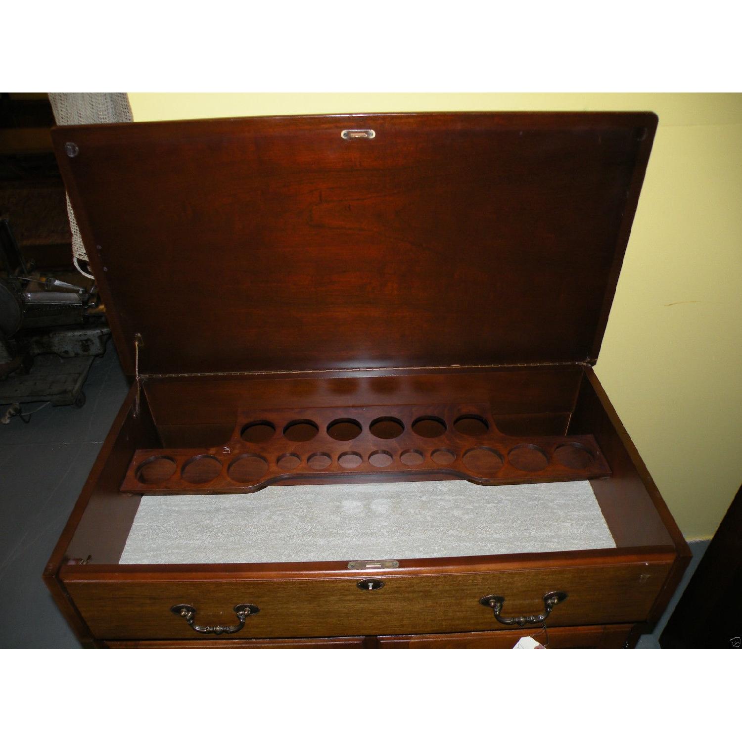 Vintage Mahogany Rolling Wine Bar Cabinet - image-3