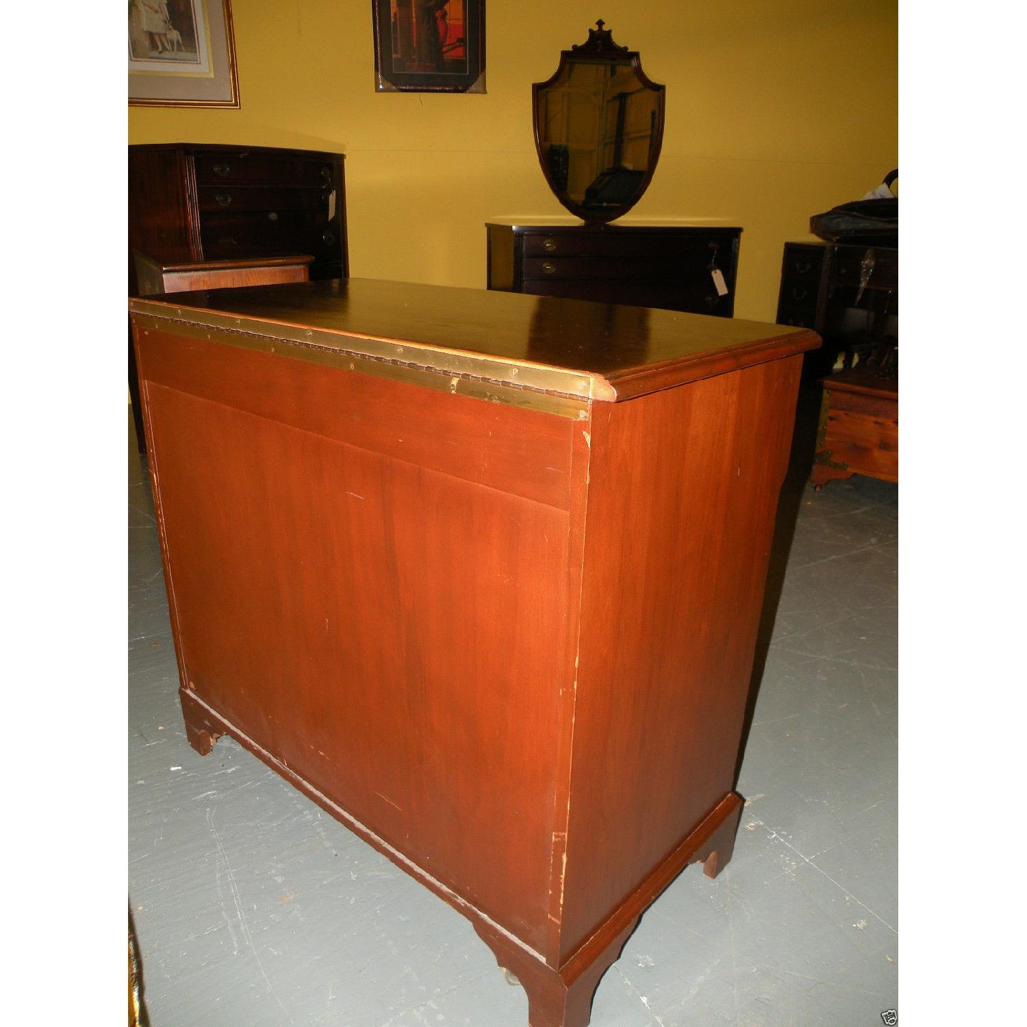 Vintage Mahogany Rolling Wine Bar Cabinet - image-4