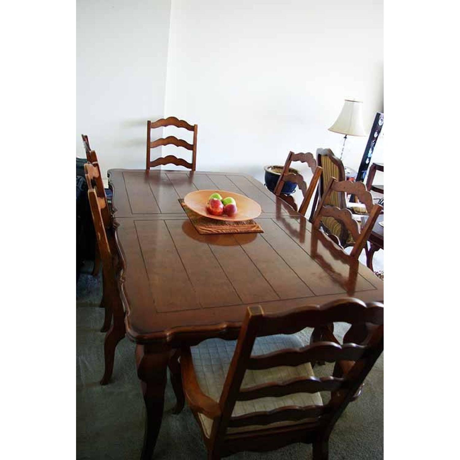 Heavy Wood Expandable Dining Table w/ 6 Chairs - image-2
