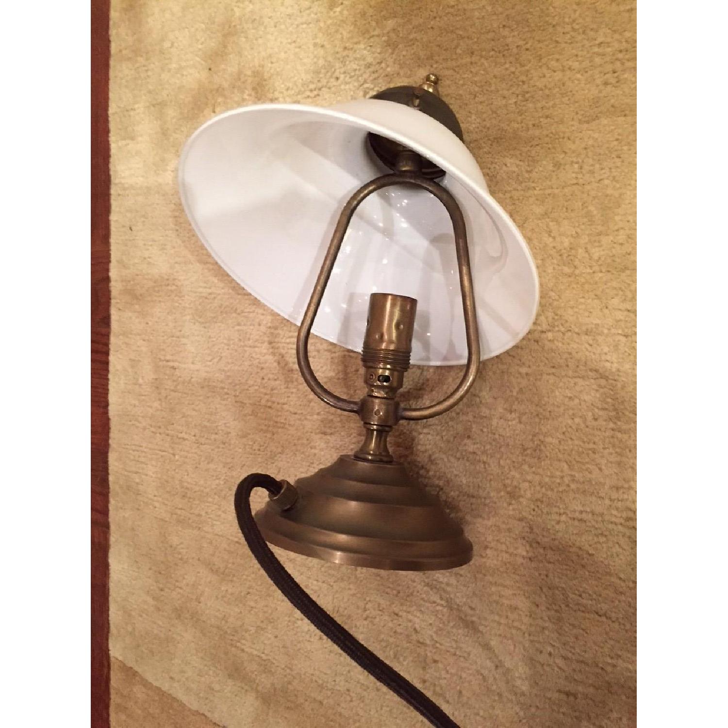 Antique Bronze Metal & Glass Table Lamp - image-4