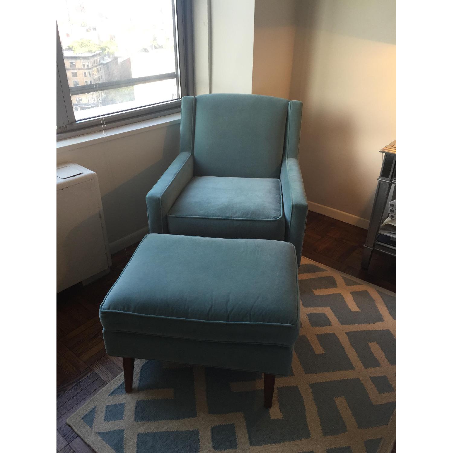 Room & Board Chair & Ottoman Set - image-1