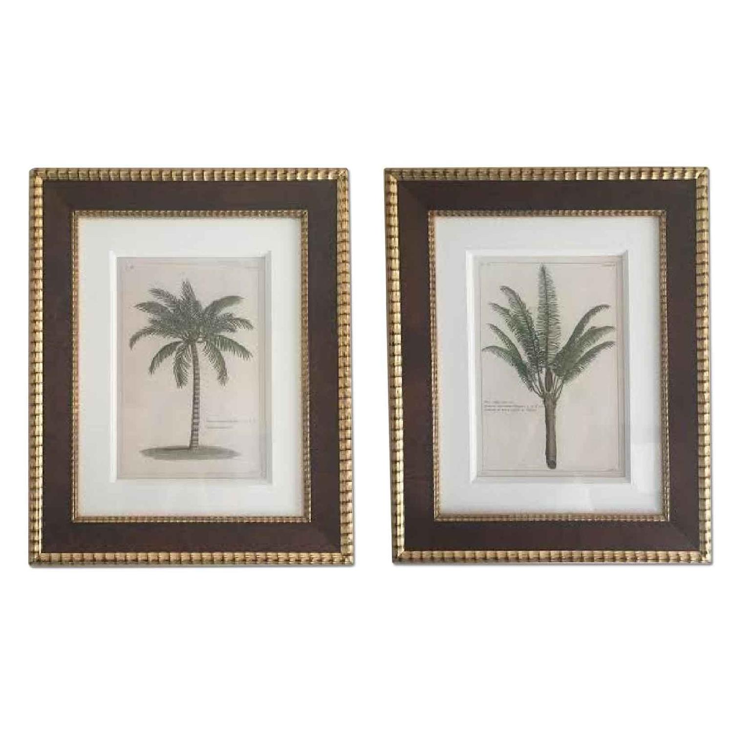 Ethan Allen Framed Artwork Pair AptDeco