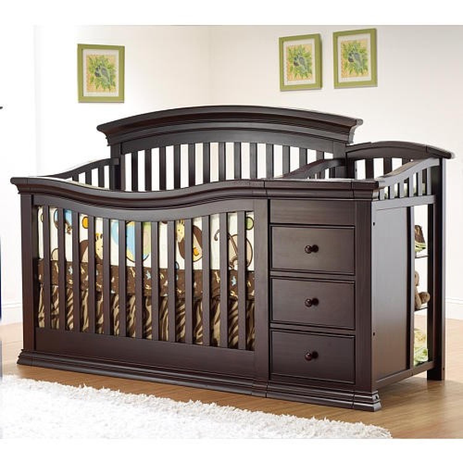 Sorelle Verona 4-in-1 Convertible Crib & Changer in Espresso - image-1