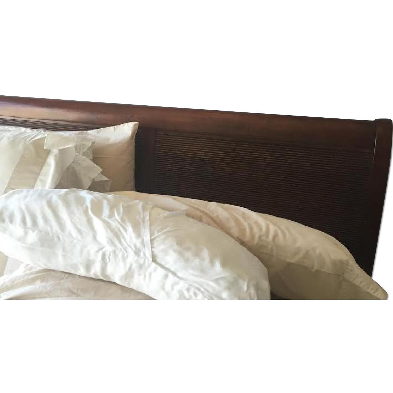 Ethan Allen Dark Wood King Bed Frame - image-0