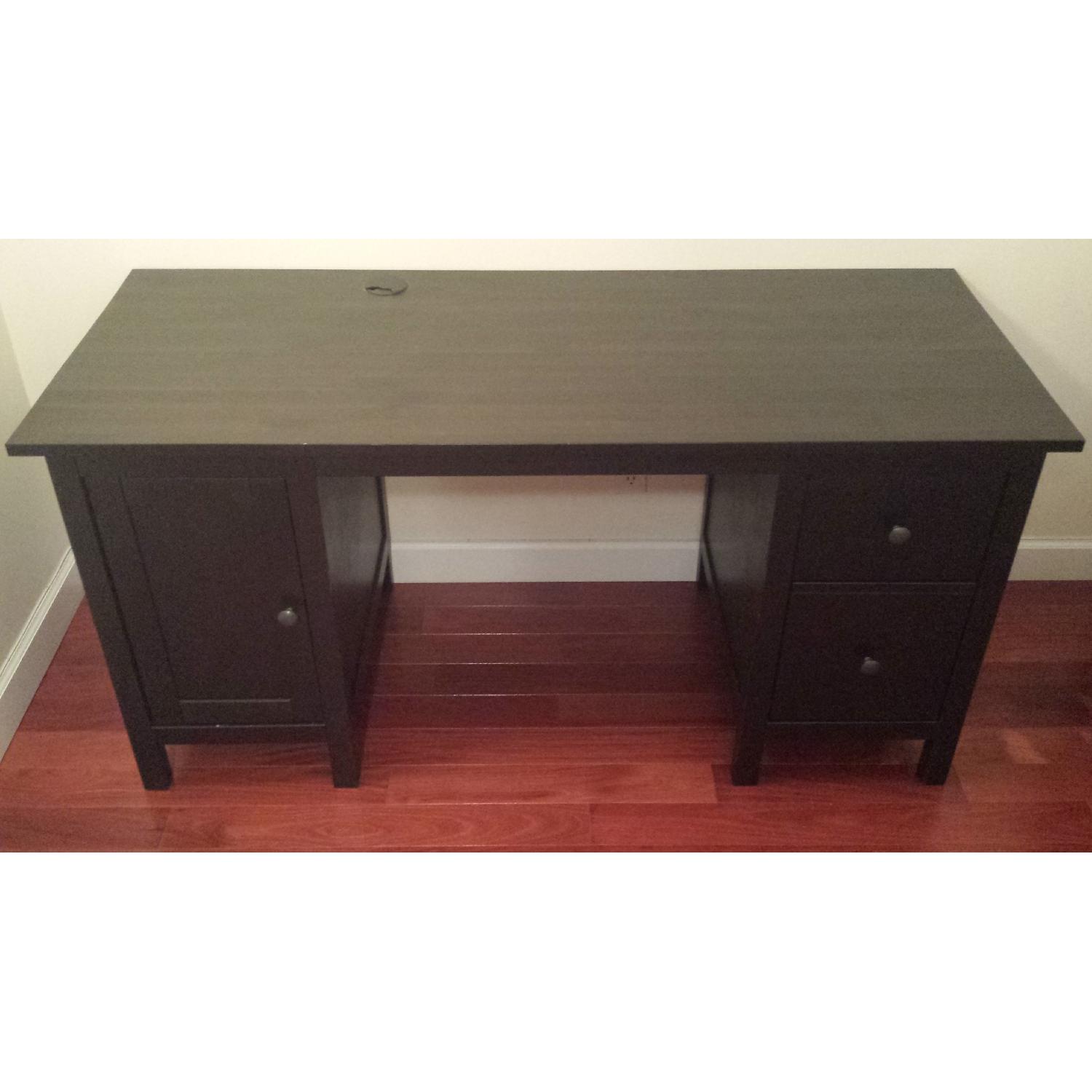 Ikea Hemnes Black Desk AptDeco