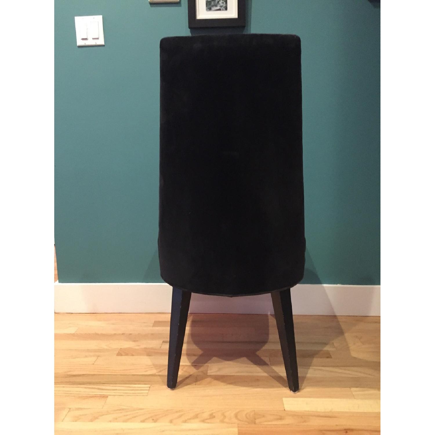 MidCentury Modern Black Velvet High Back Dining Chairs Set of 4