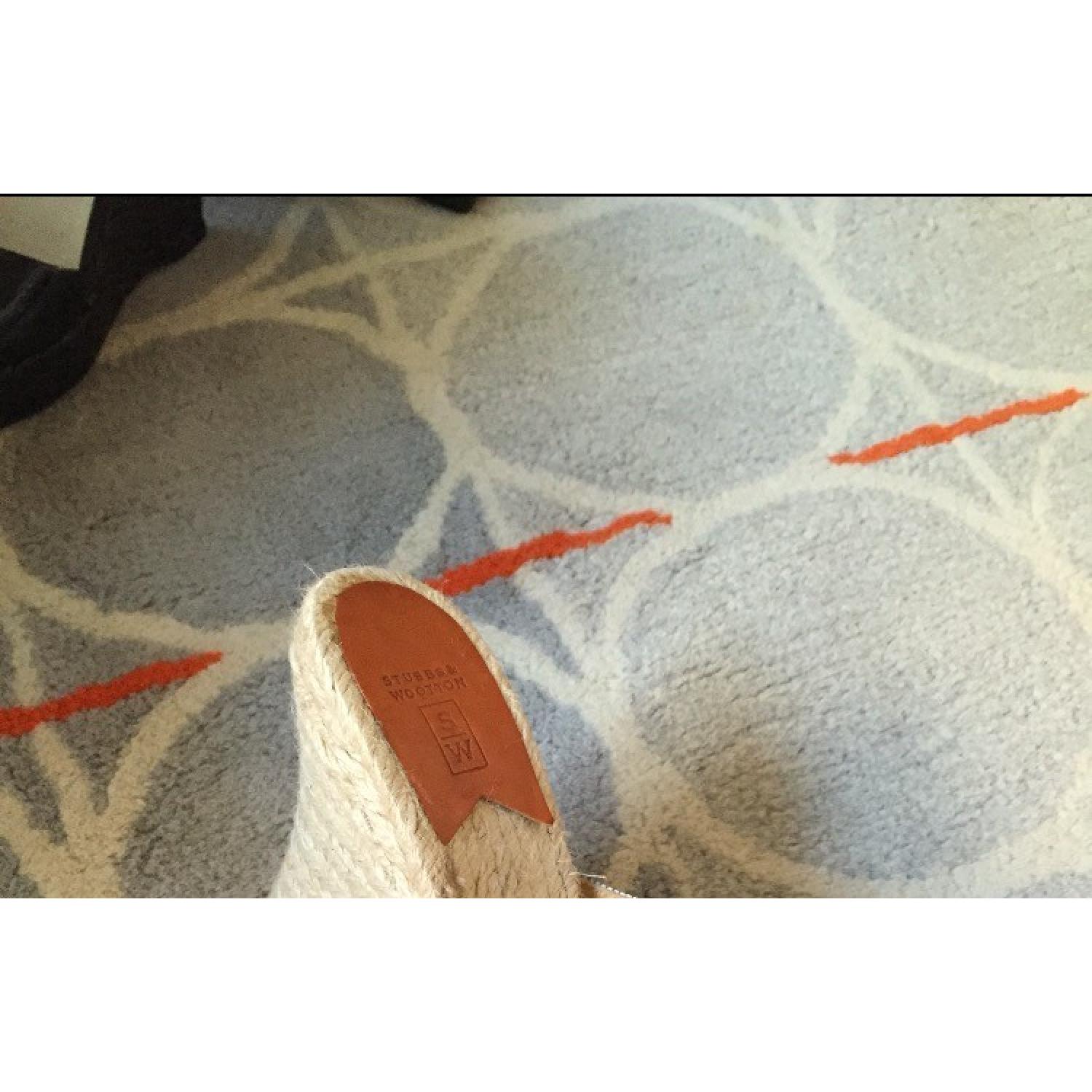 CB2 Grey Circle Rug with Orange Accents - image-2