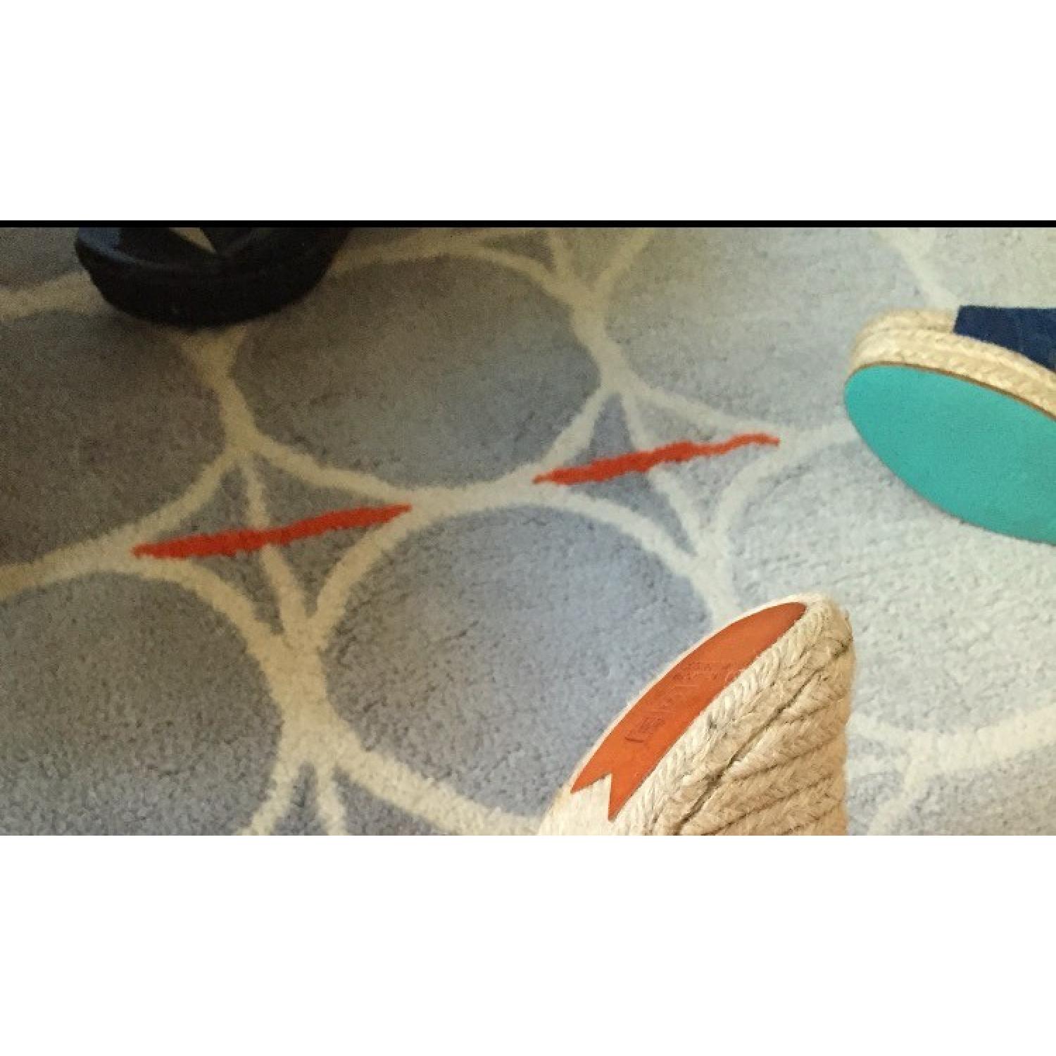CB2 Grey Circle Rug with Orange Accents - image-3