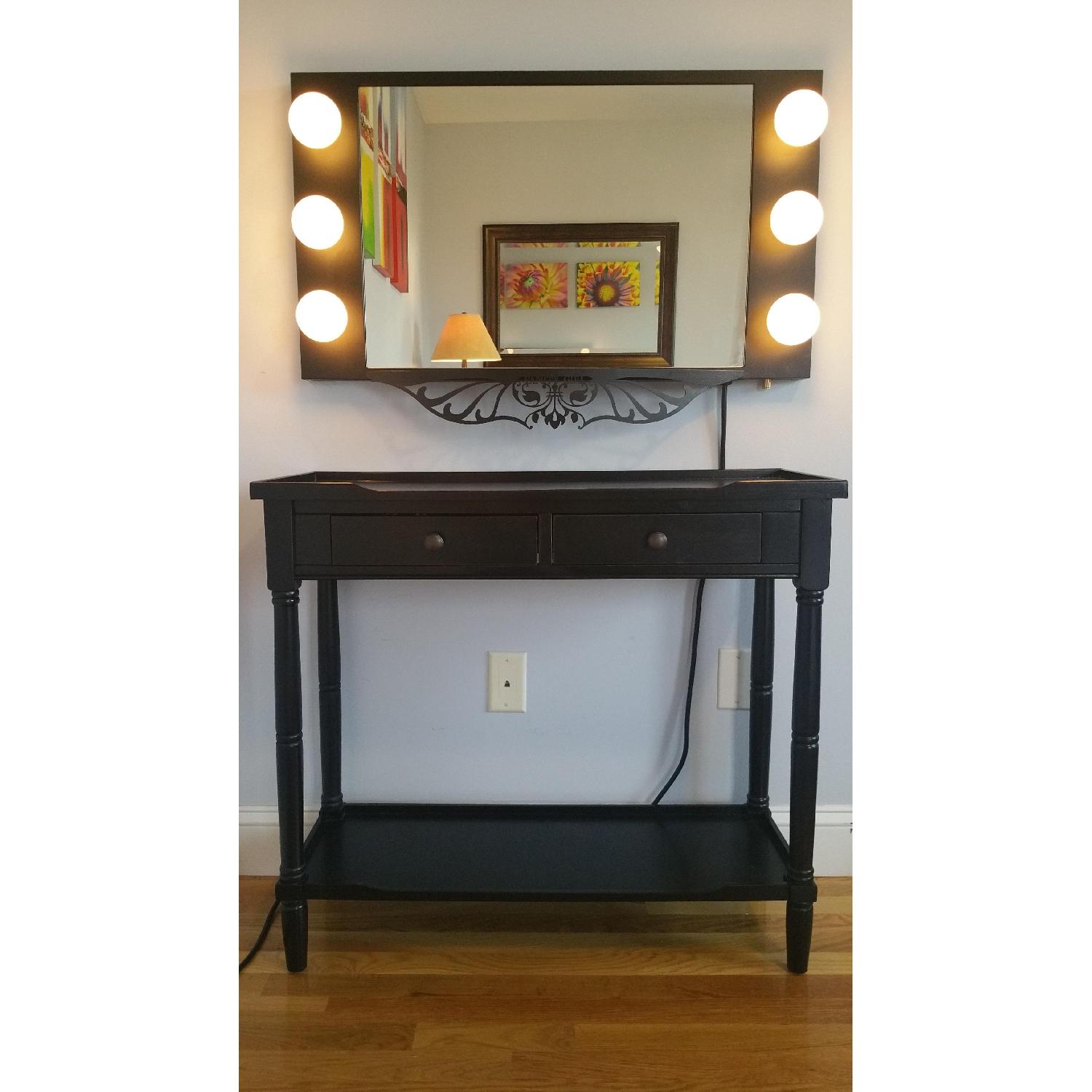 Vanity Girl Hollywood Dimmable Lighted Vanity Mirror w/ Table - image-1