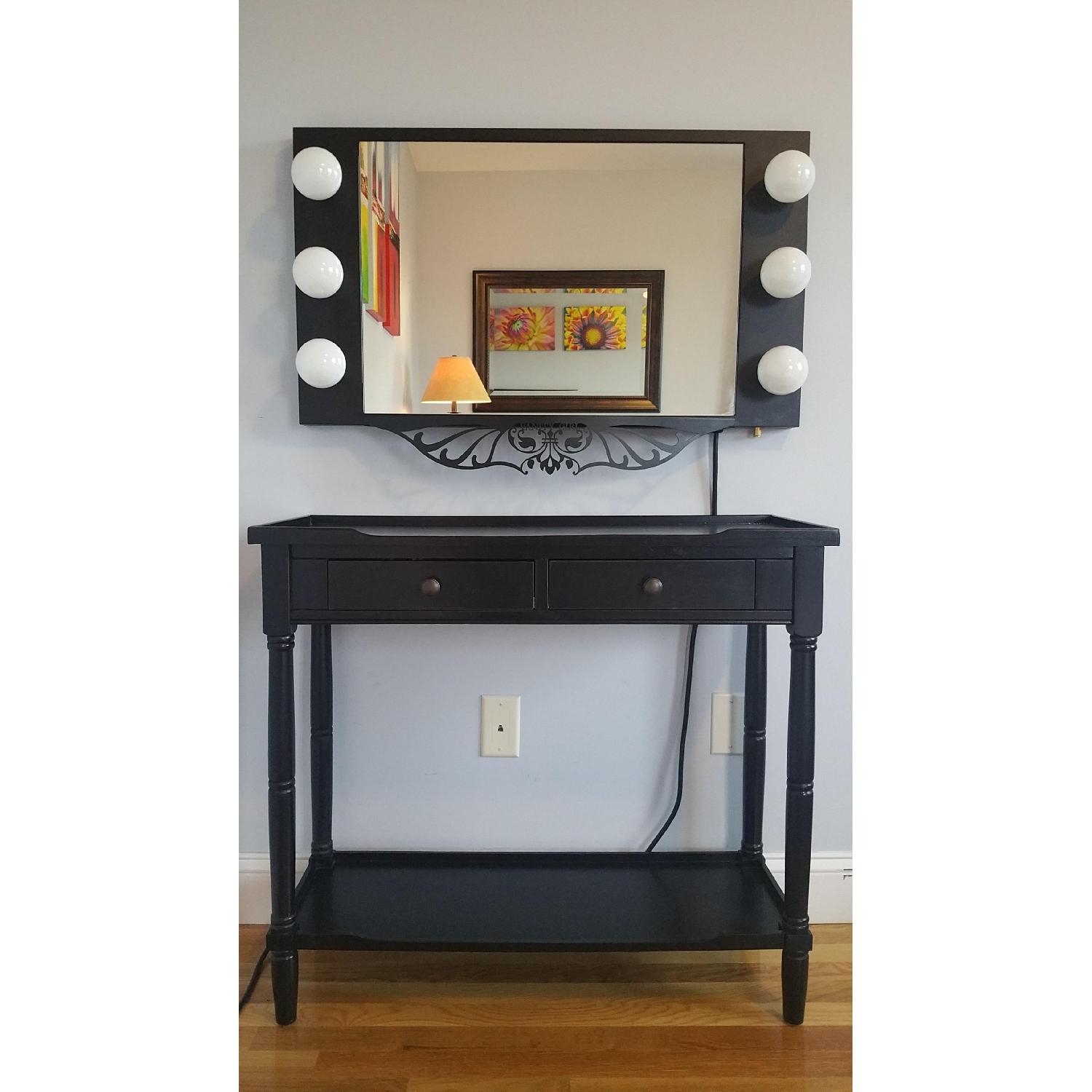 Vanity Girl Hollywood Dimmable Lighted Vanity Mirror w/ Table - image-2